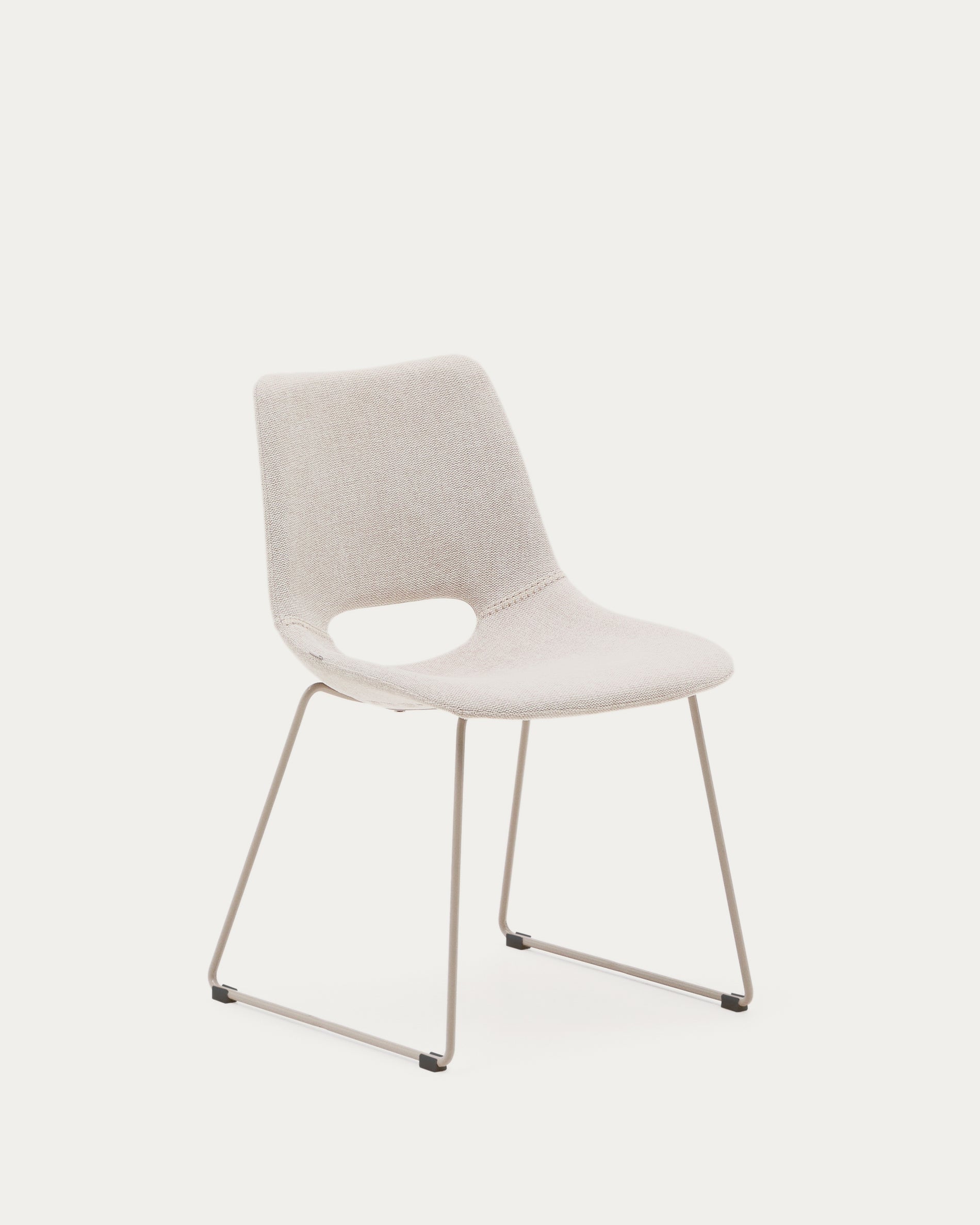 Zahara chair in beige with steel legs in a beige finish - Product View