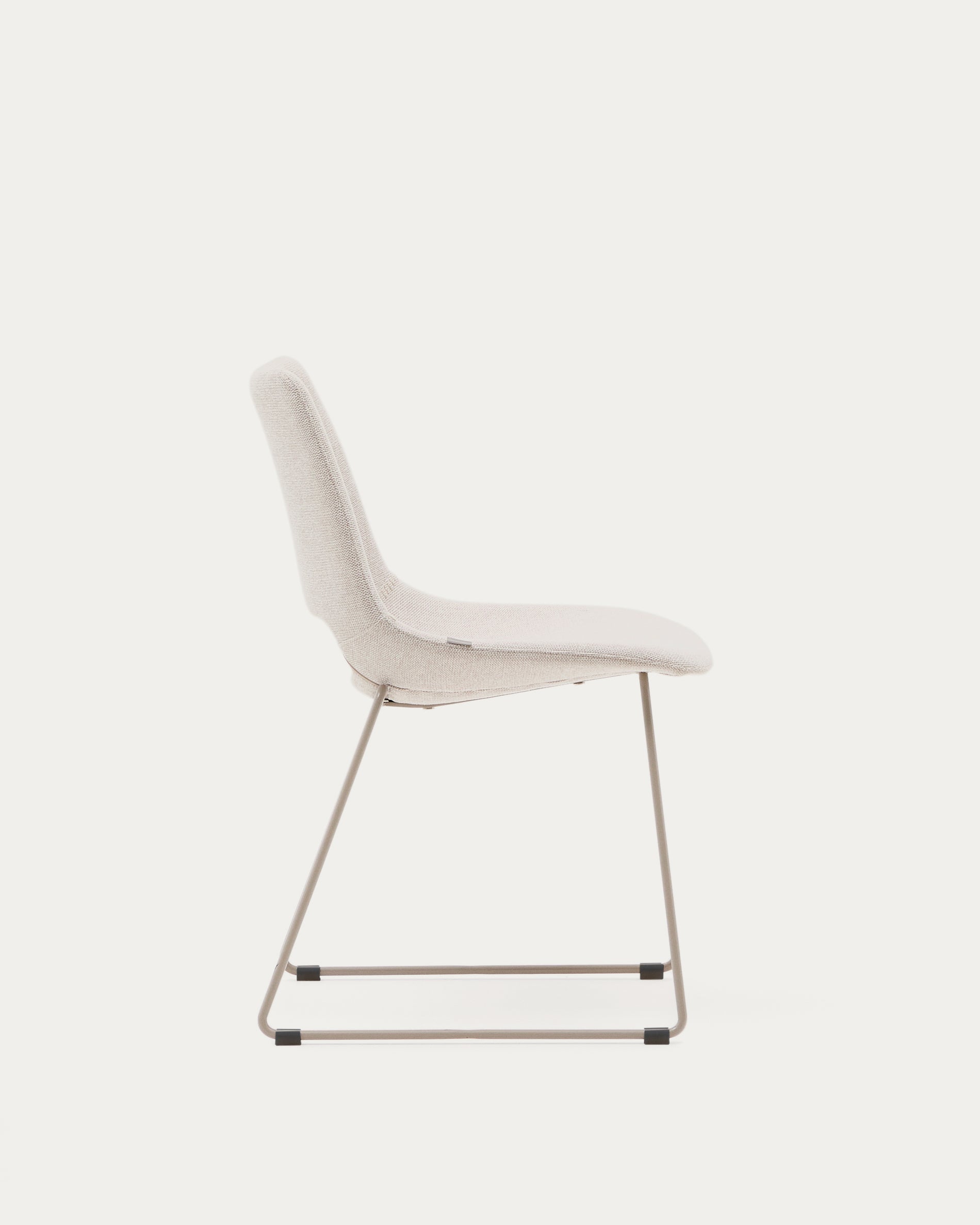 Zahara chair in beige with steel legs in a beige finish - Product View