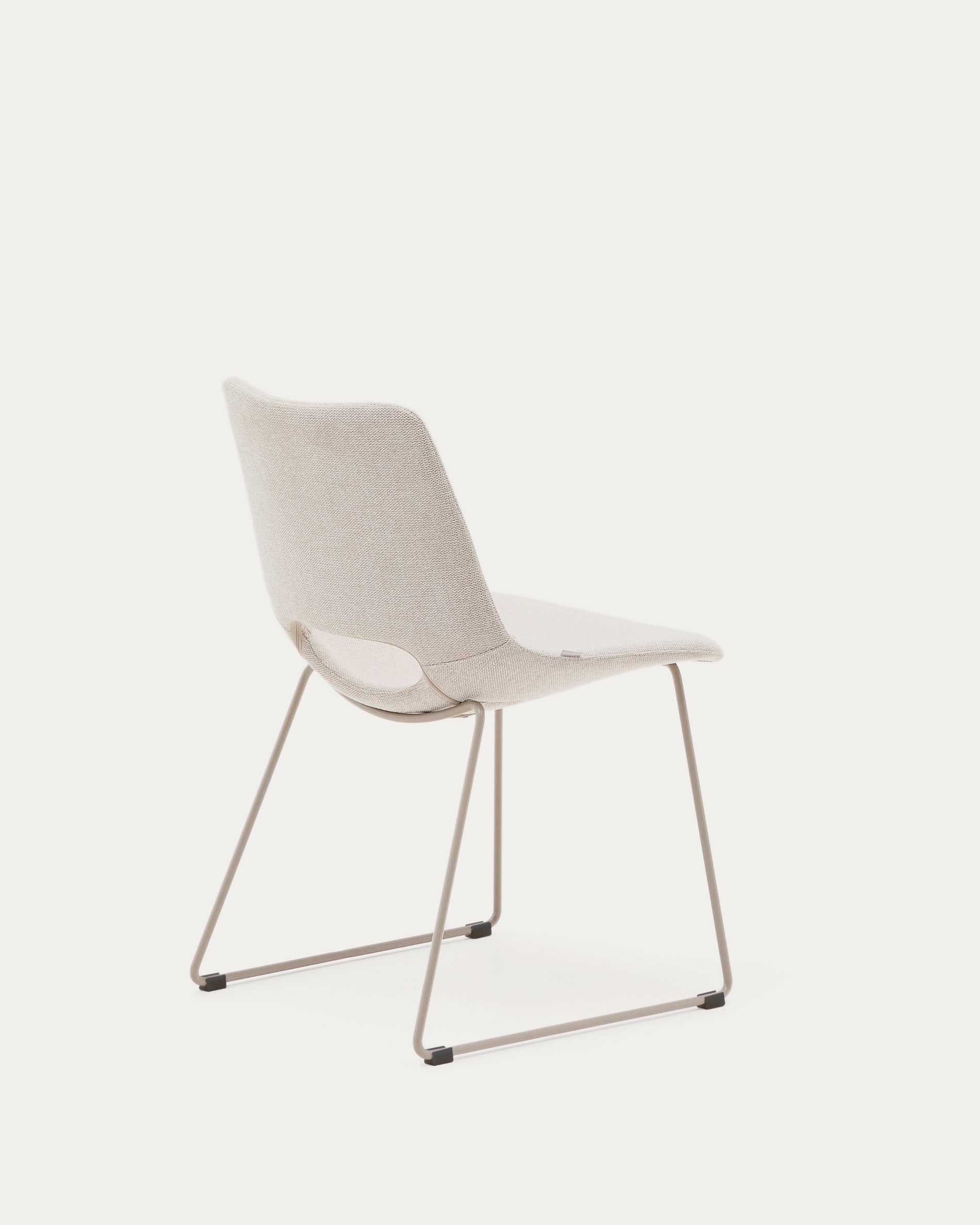 Zahara chair in beige with steel legs in a beige finish - Product View