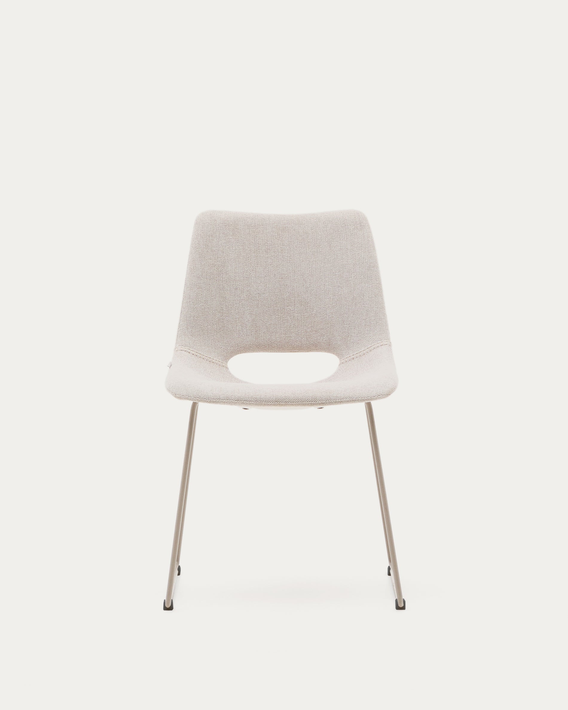 Zahara chair in beige with steel legs in a beige finish - Product View
