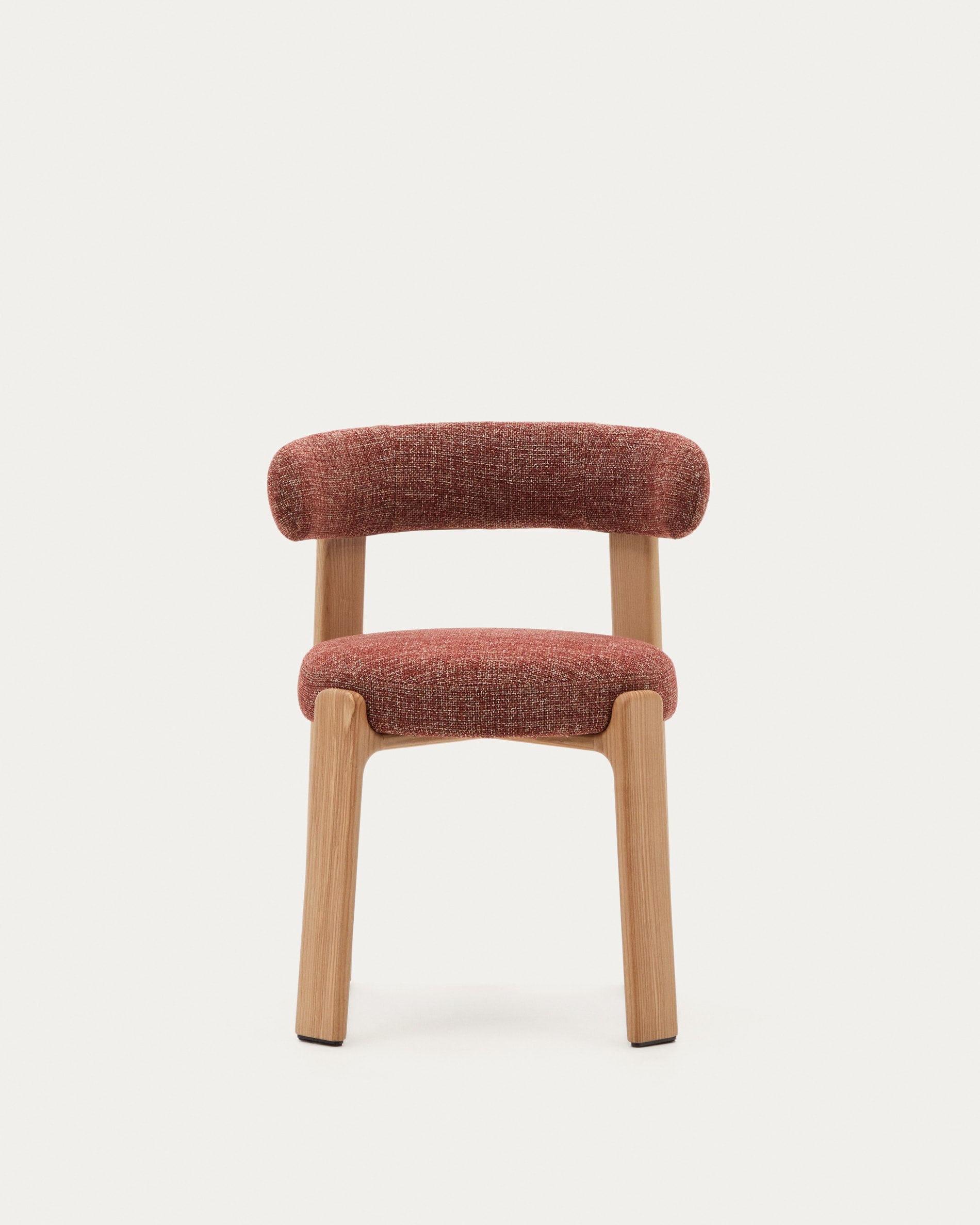 Granite chair with terracotta upholstery and natural finish solid ash wood FSC 100%