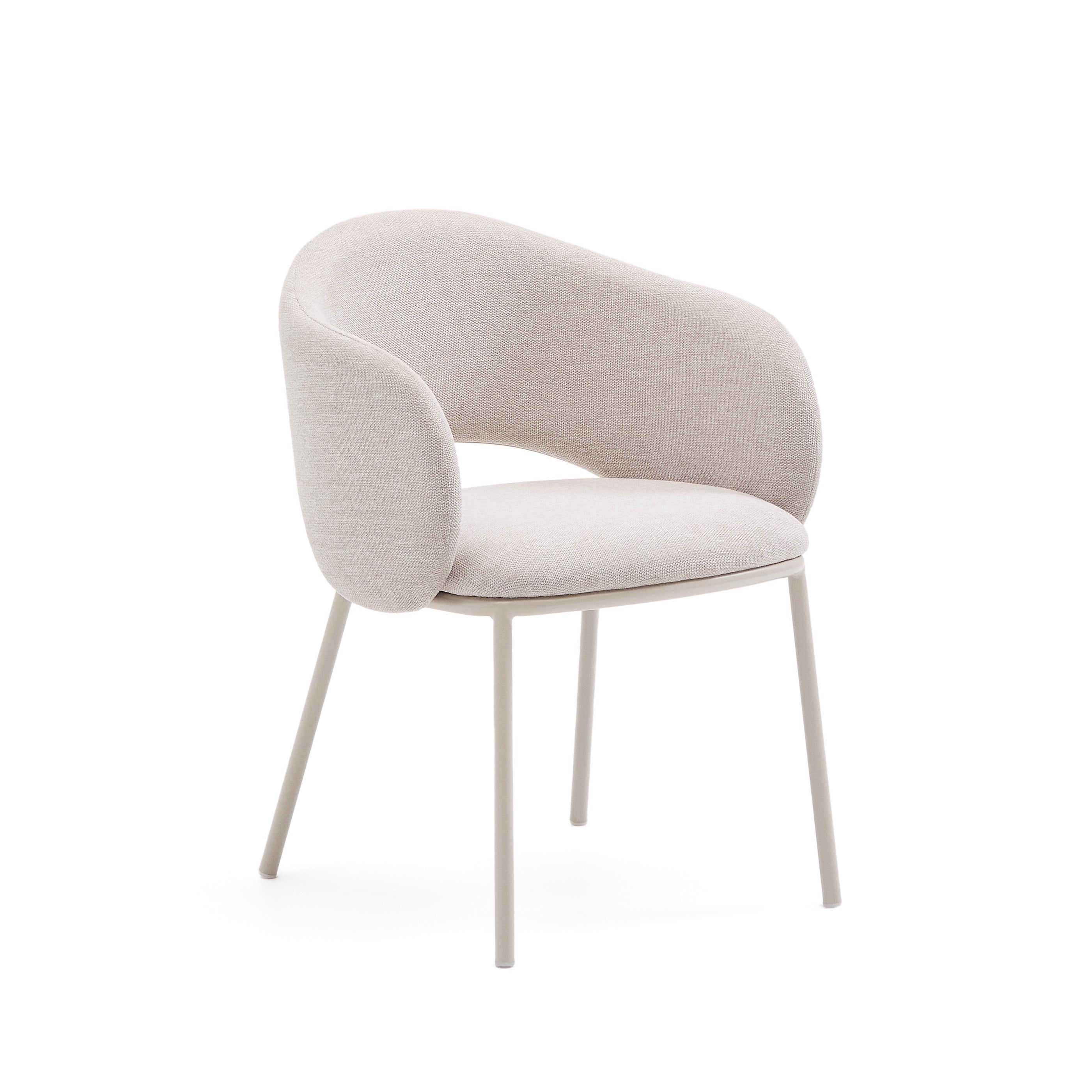 Maina chair in beige and steel legs in a beige finish, FSC Mix Credit - Product Image
