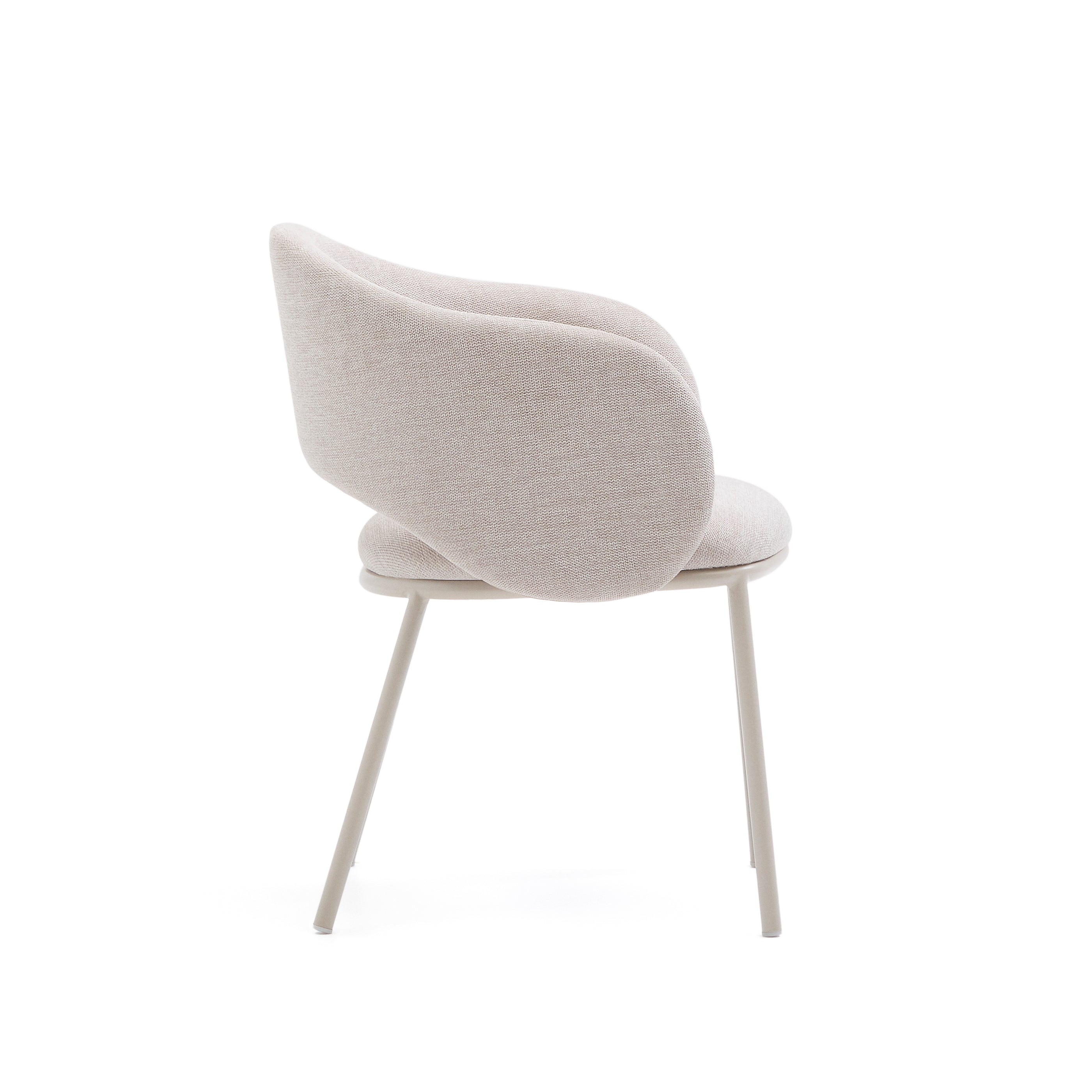 Maina chair in beige and steel legs in a beige finish, FSC Mix Credit - Product Image