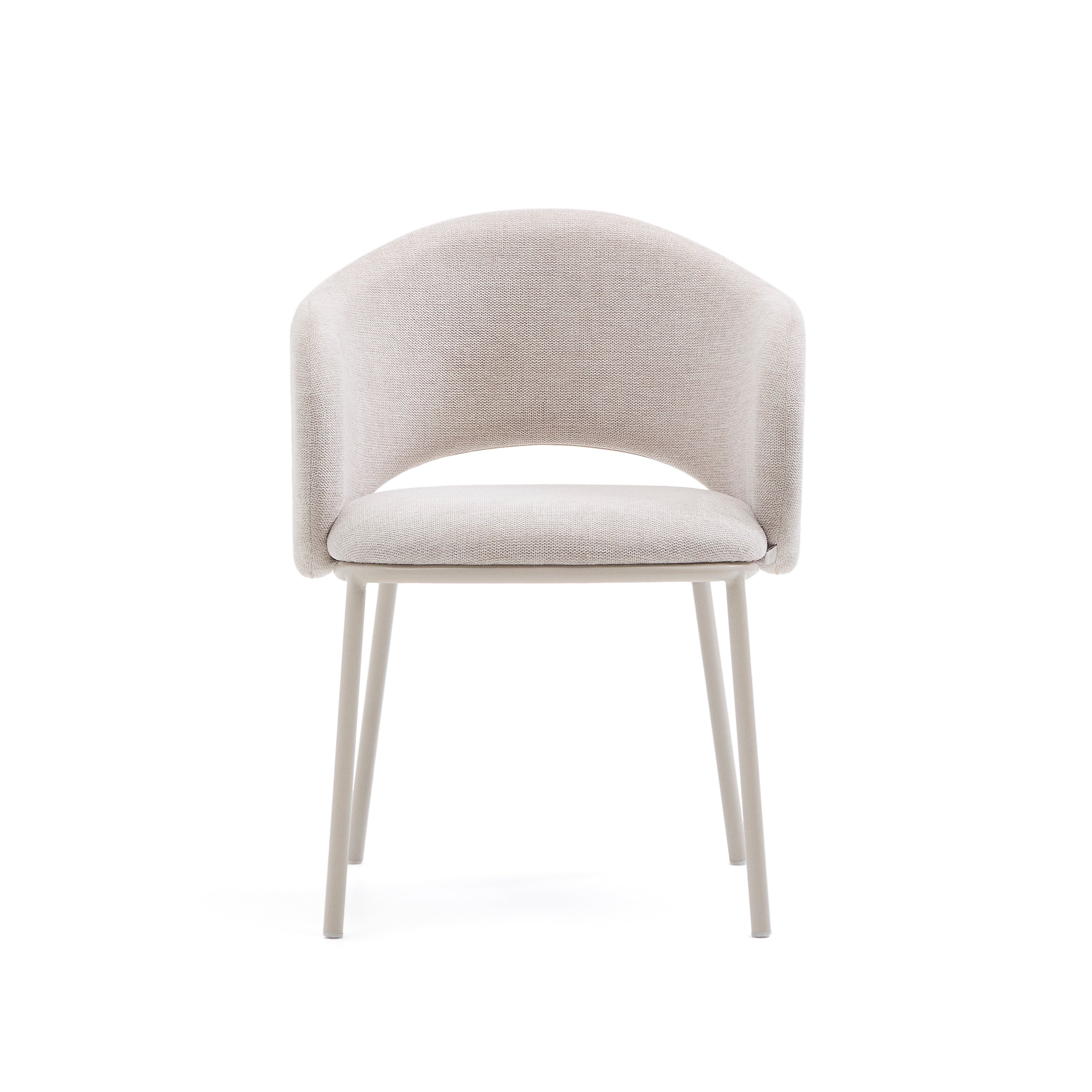 Maina chair in beige and steel legs in a beige finish, FSC Mix Credit - Product Image