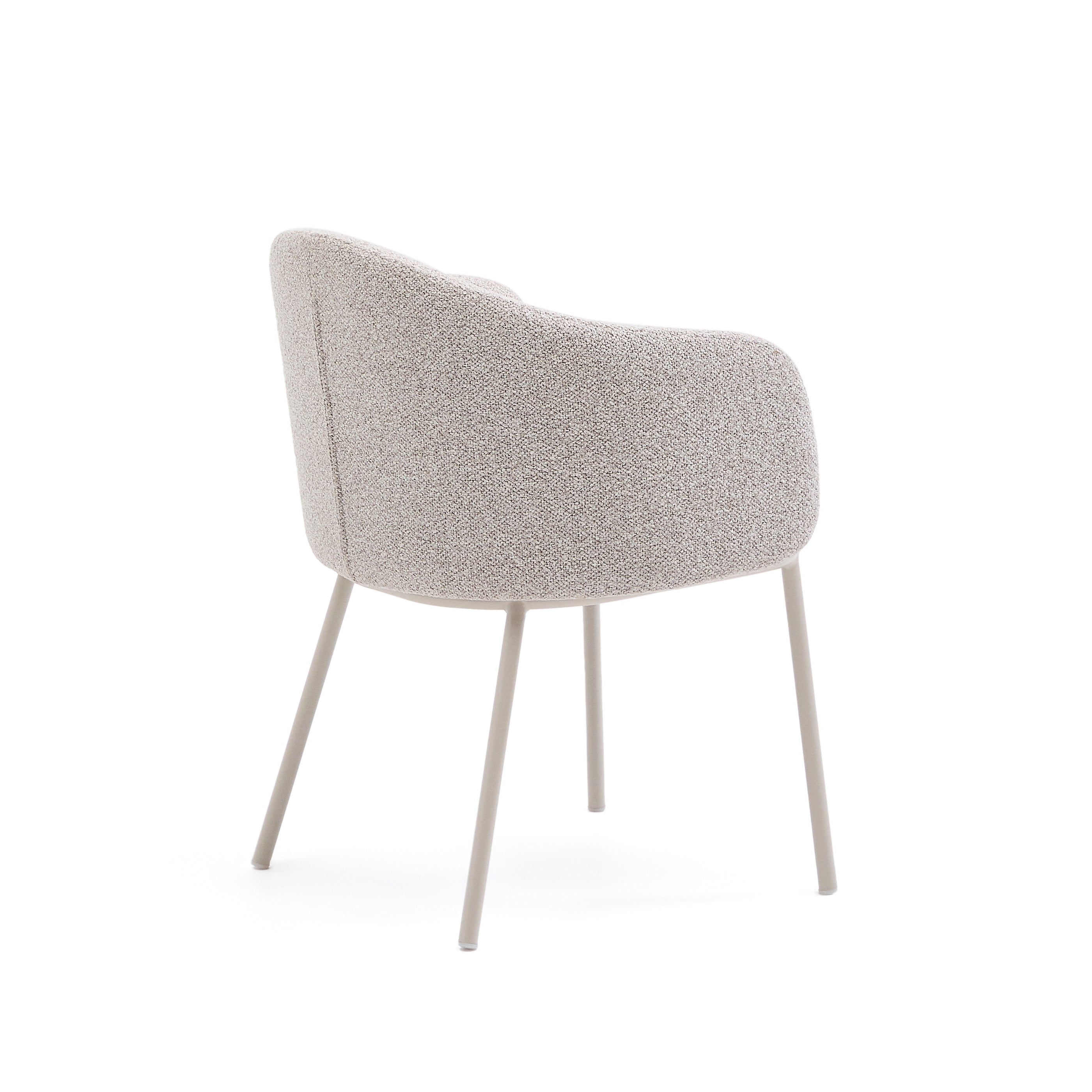 Idaira chair in thick beige chenille and steel legs in a beige finish, FSC Mix Credit - Product Image