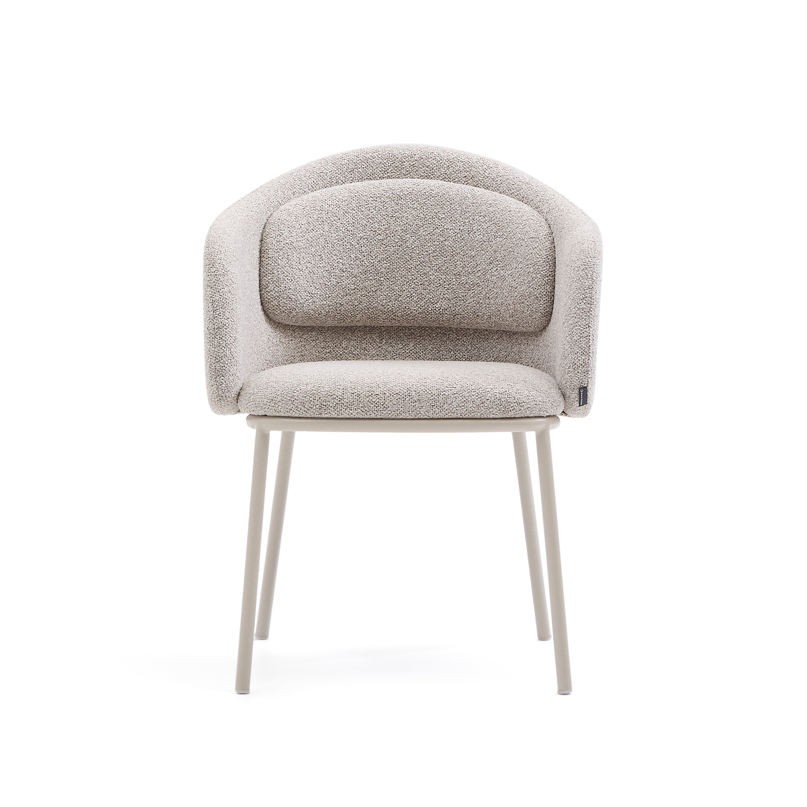Idaira chair in thick beige chenille and steel legs in a beige finish, FSC Mix Credit - Product Image