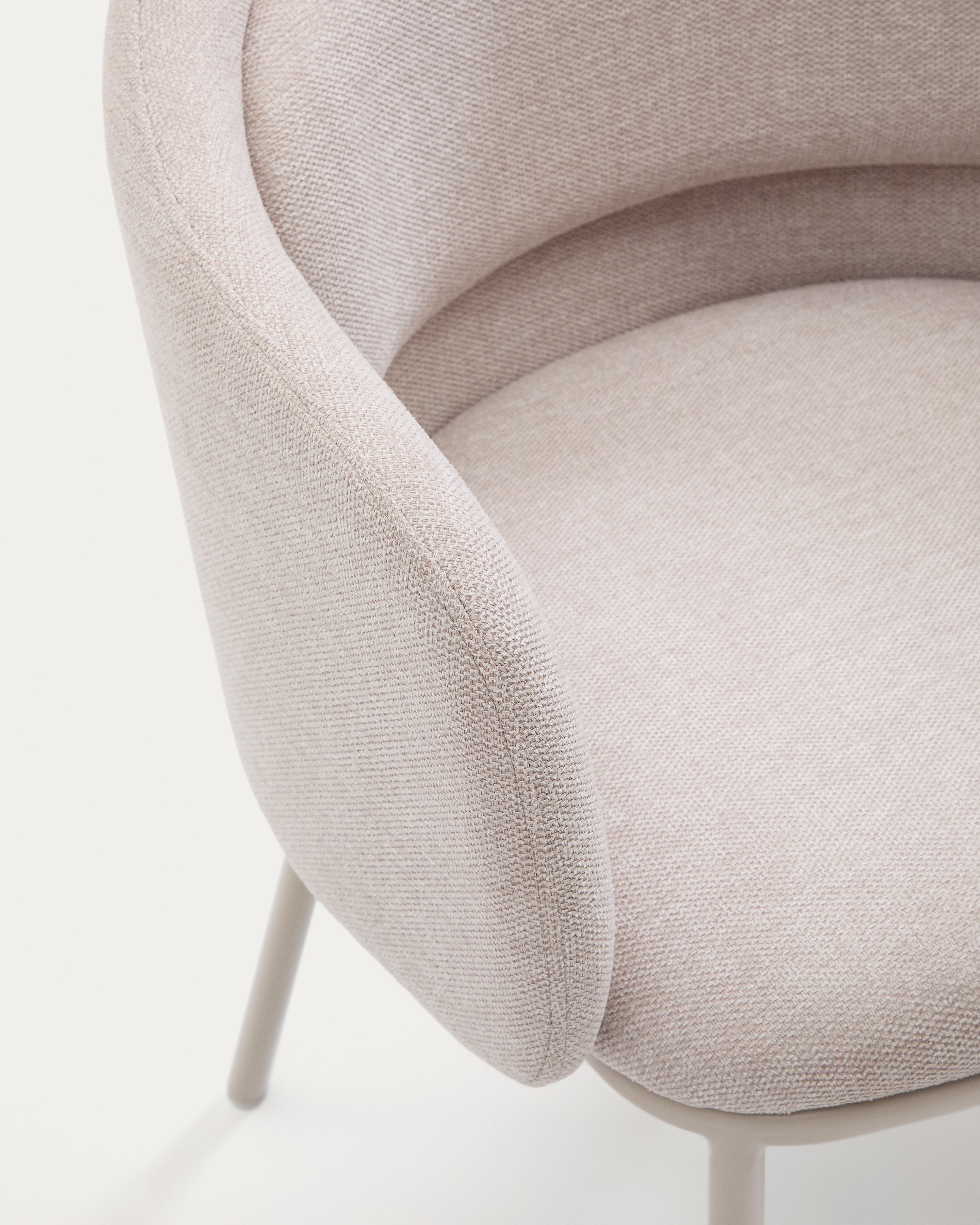 Idaira chair in beige and steel legs in a beige finish, FSC Mix Credit - Detail