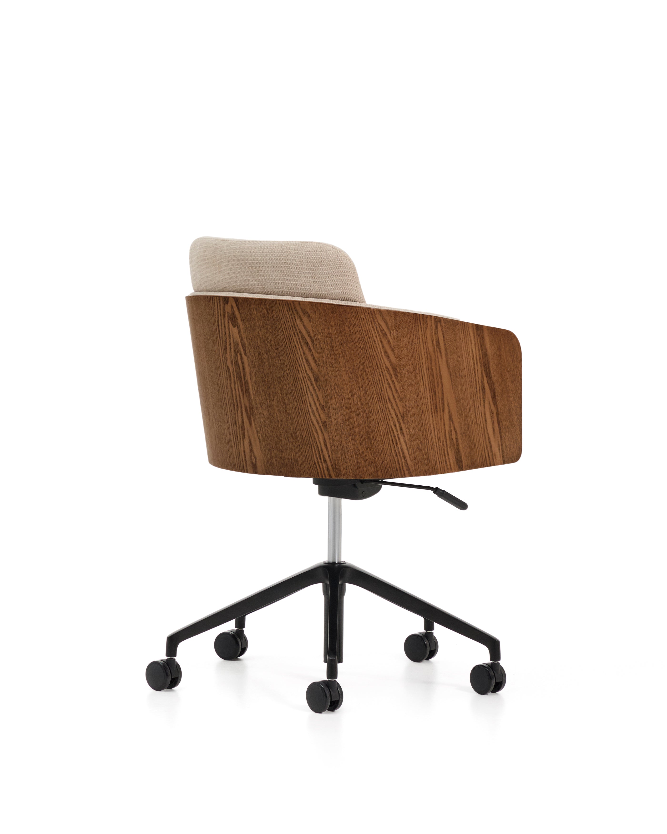 Madai desk chair in brown chenille and ash veneer with walnut finish FSC Mix Credit - Product Image