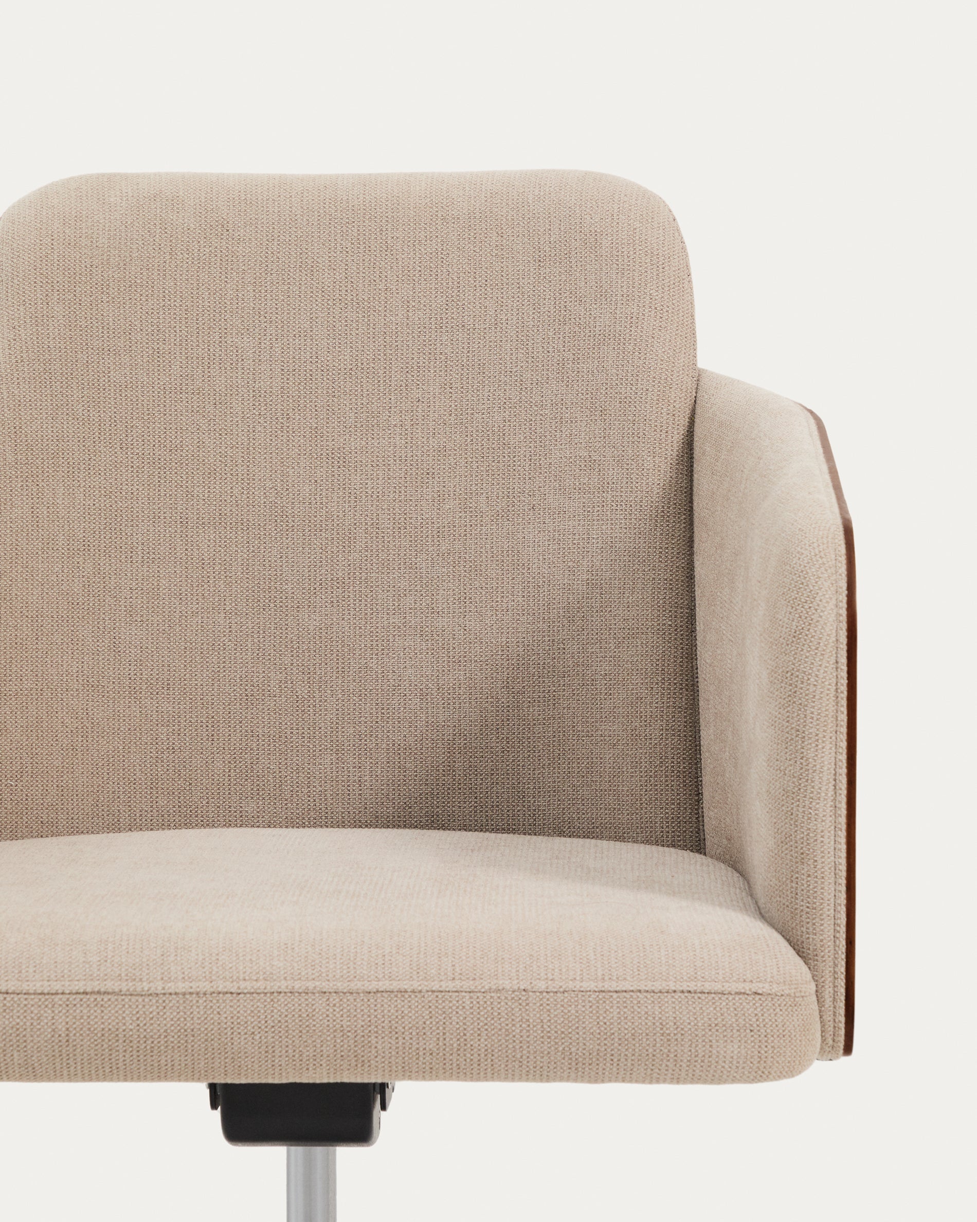 Madai desk chair in brown chenille and ash veneer with walnut finish FSC Mix Credit - Detail