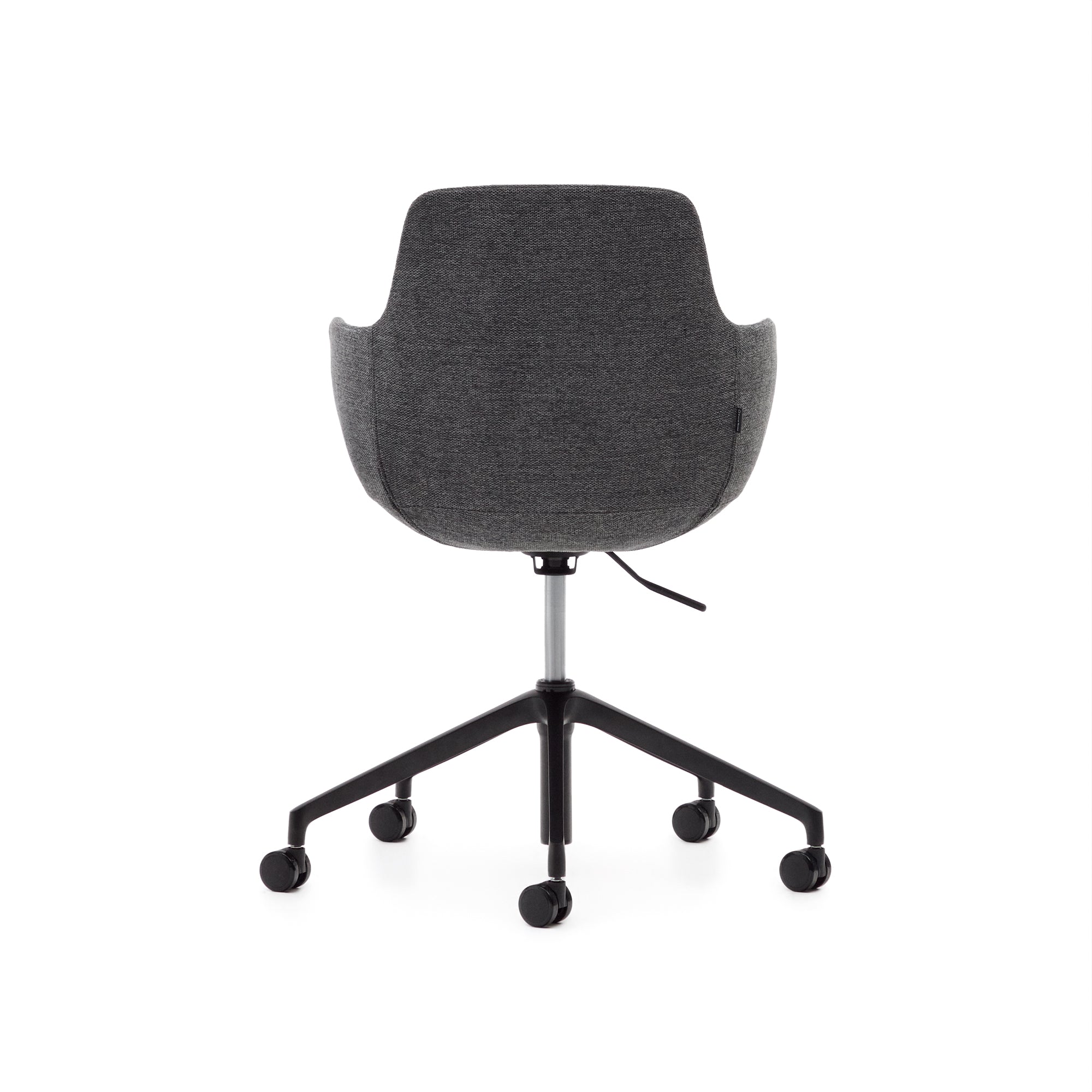 Tissiana dark grey and aluminium desk chair with matt black finish - Product Image