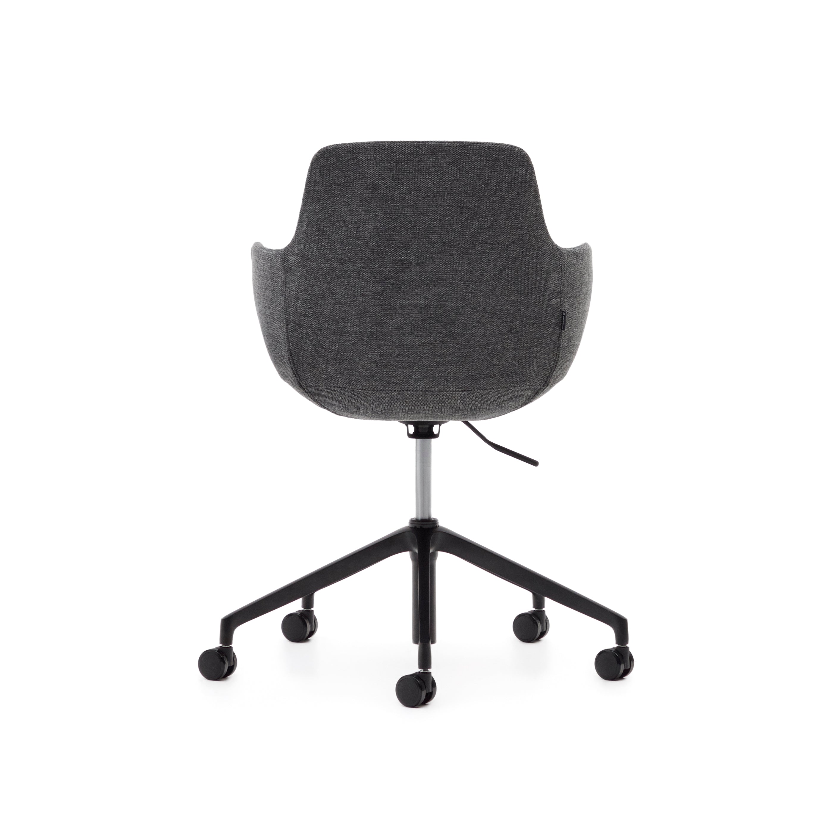 Tissiana dark grey and aluminium desk chair with matt black finish - Product Image