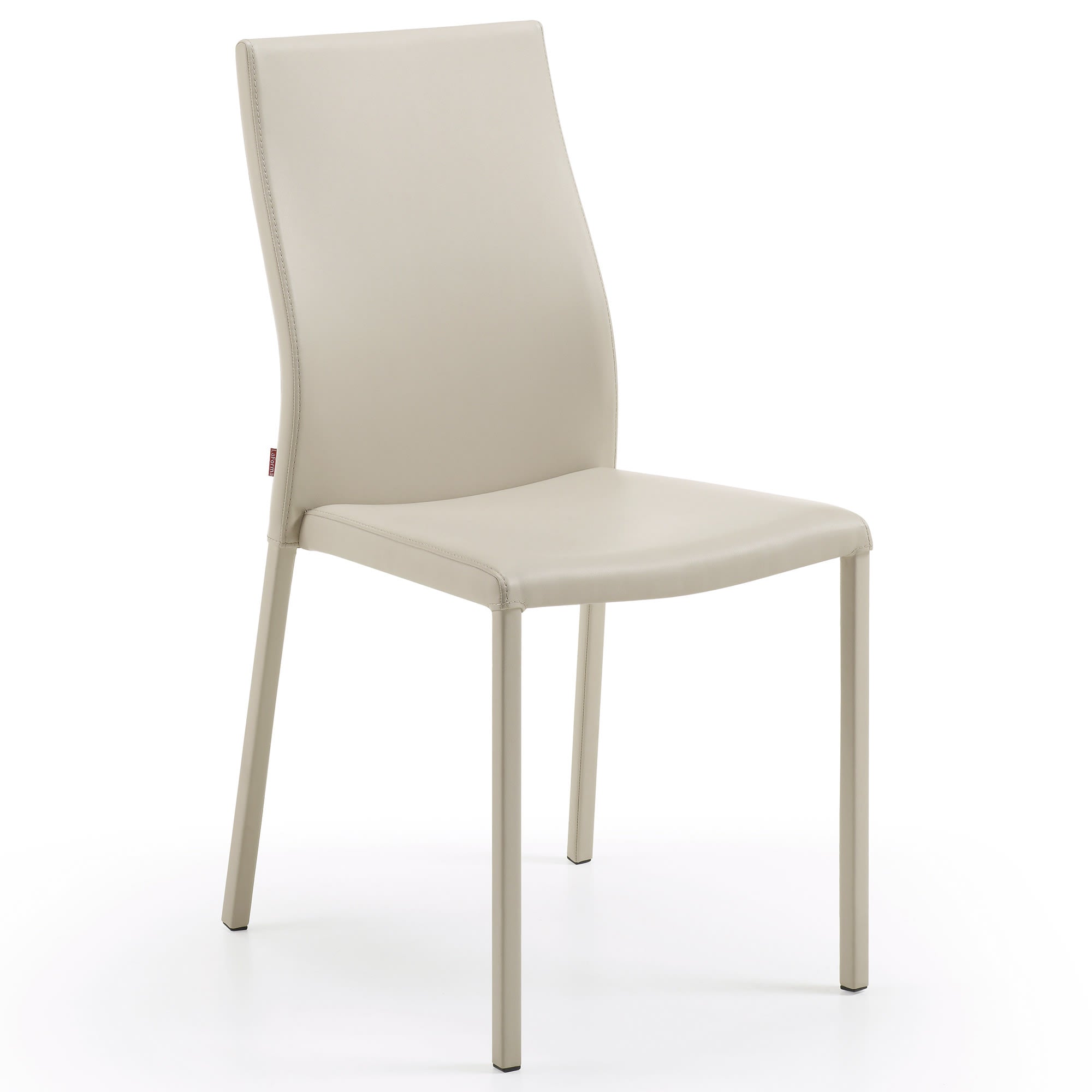 Abelle faux leather chair in beige steel