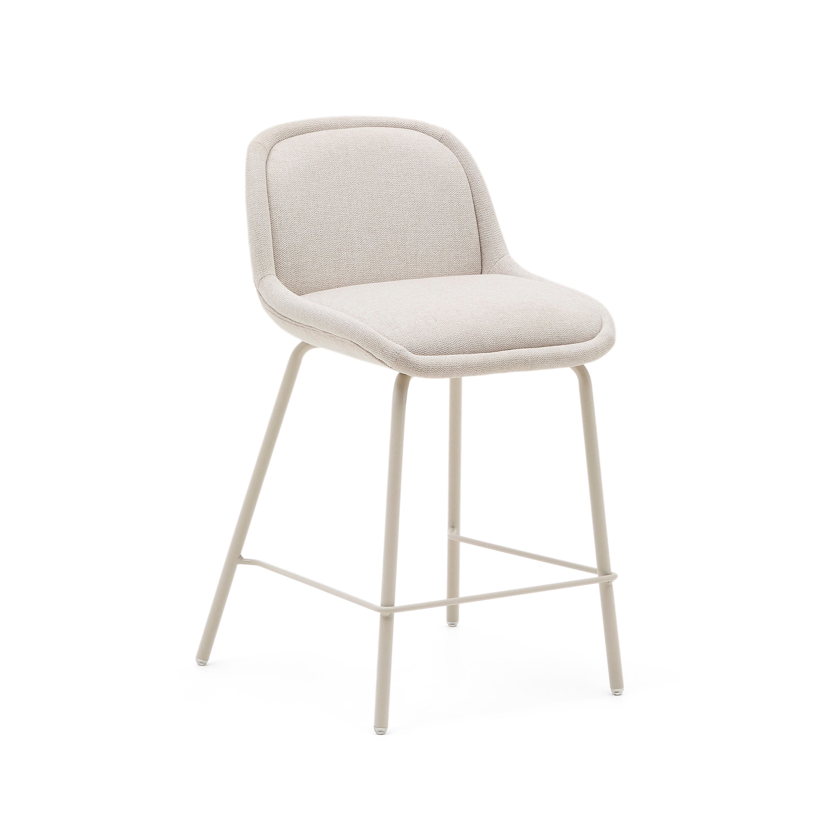 Aimin szék bézs csenill szövetből, acél lábakkal bézs festésben, 65 cm