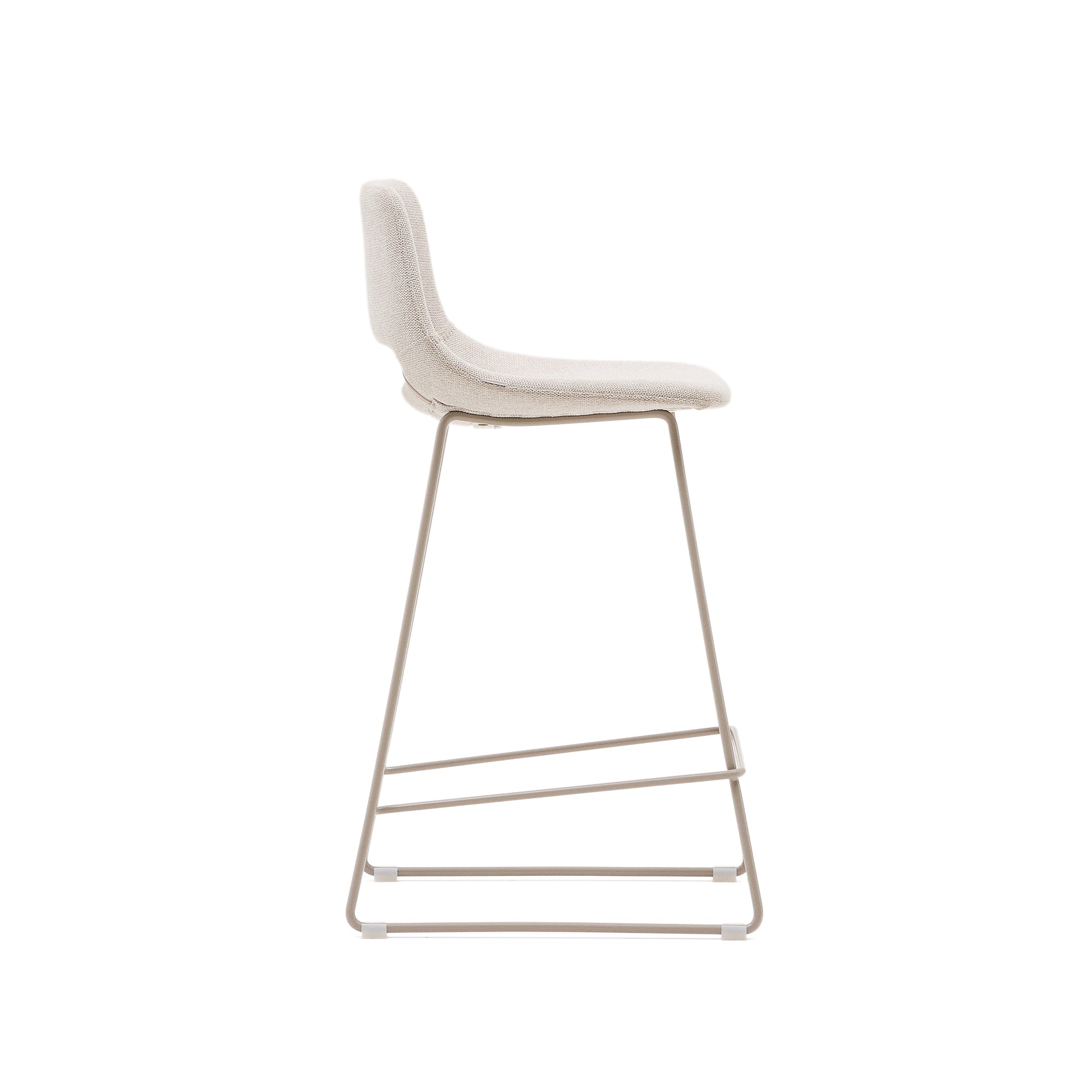 Zahara beige stool with steel in a beige finish, height 65 cm - Product Image