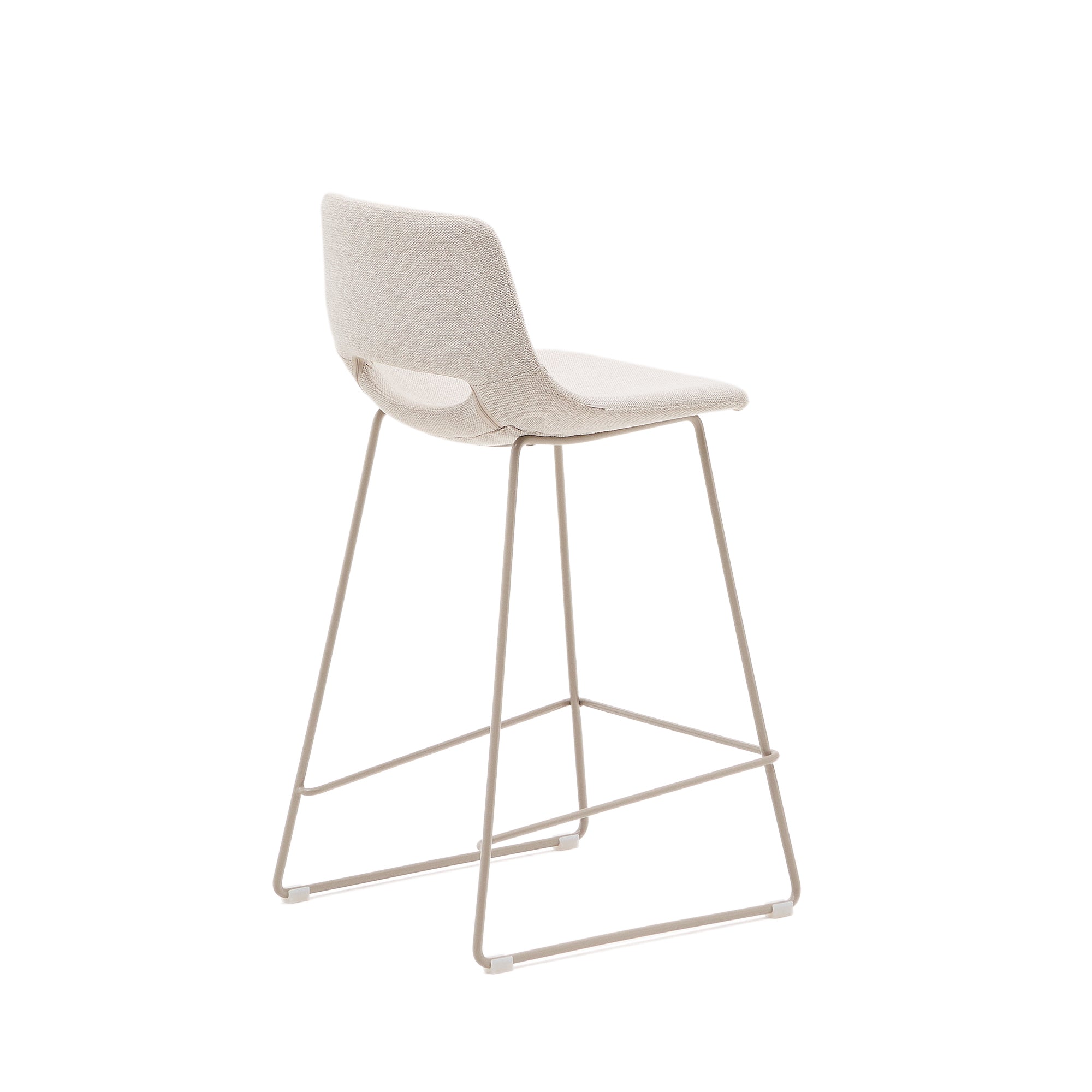 Zahara beige stool with steel in a beige finish, height 65 cm - Product Image
