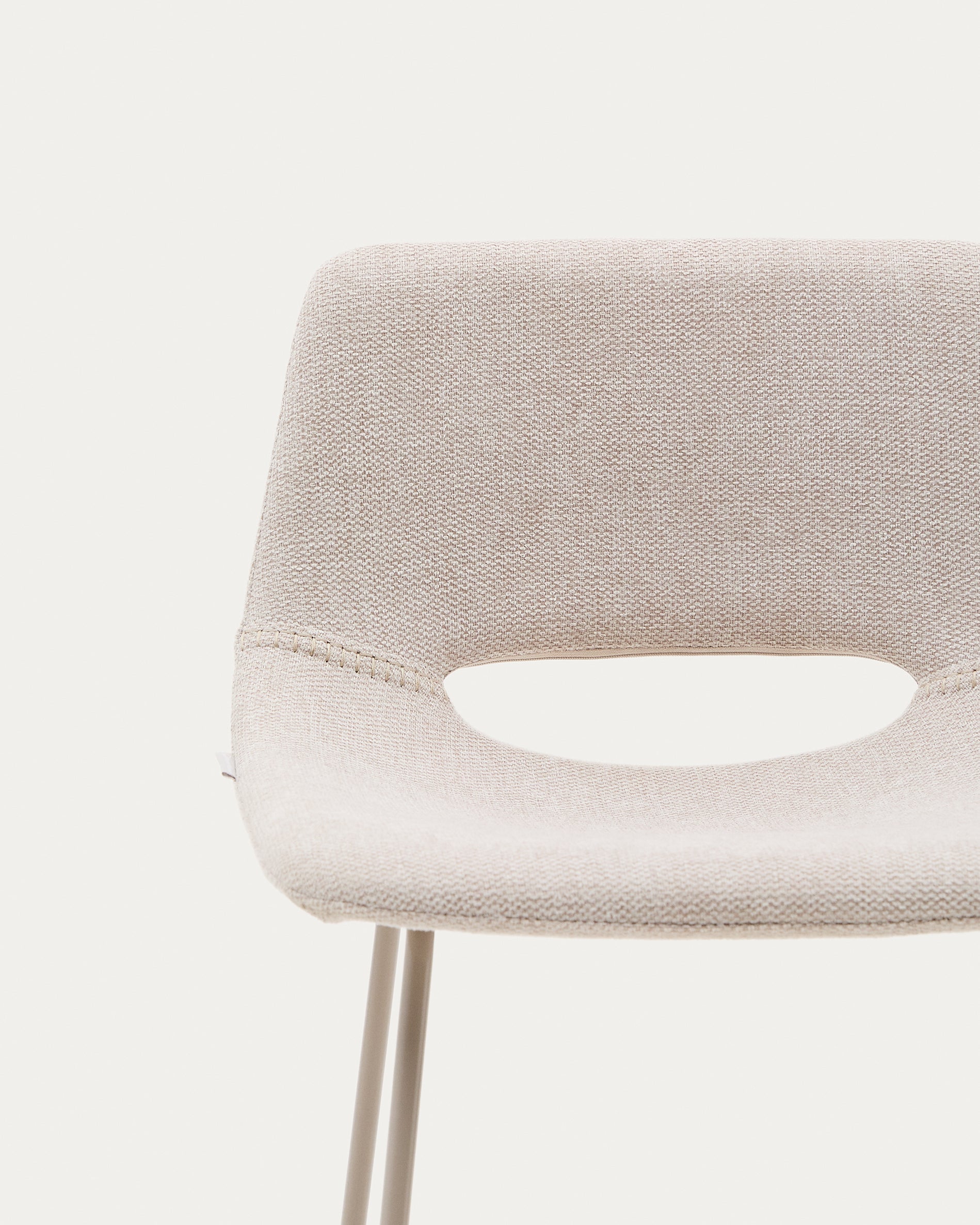 Zahara beige stool with steel in a beige finish, height 65 cm - Detail