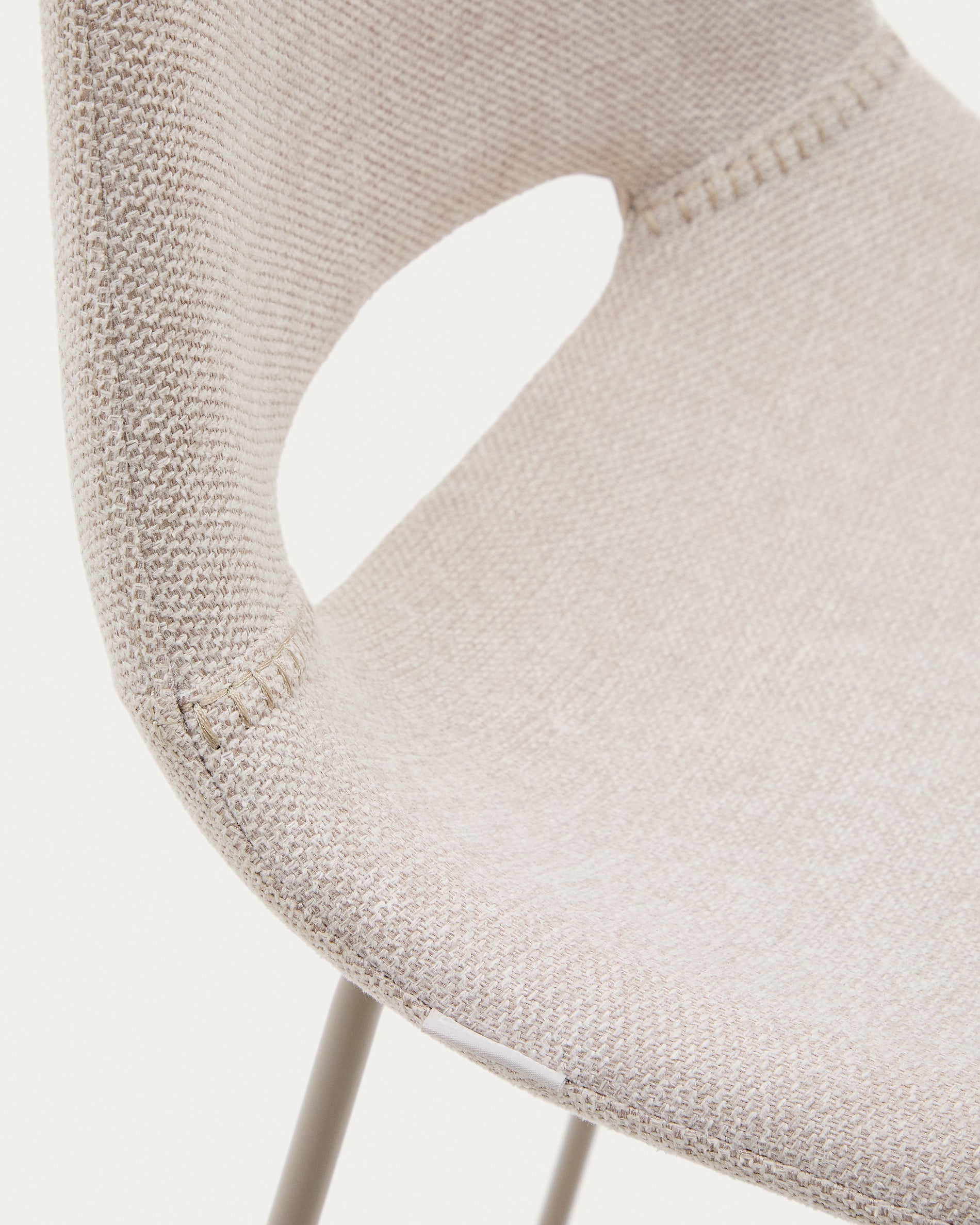 Zahara beige stool with steel in a beige finish, height 65 cm - Detail