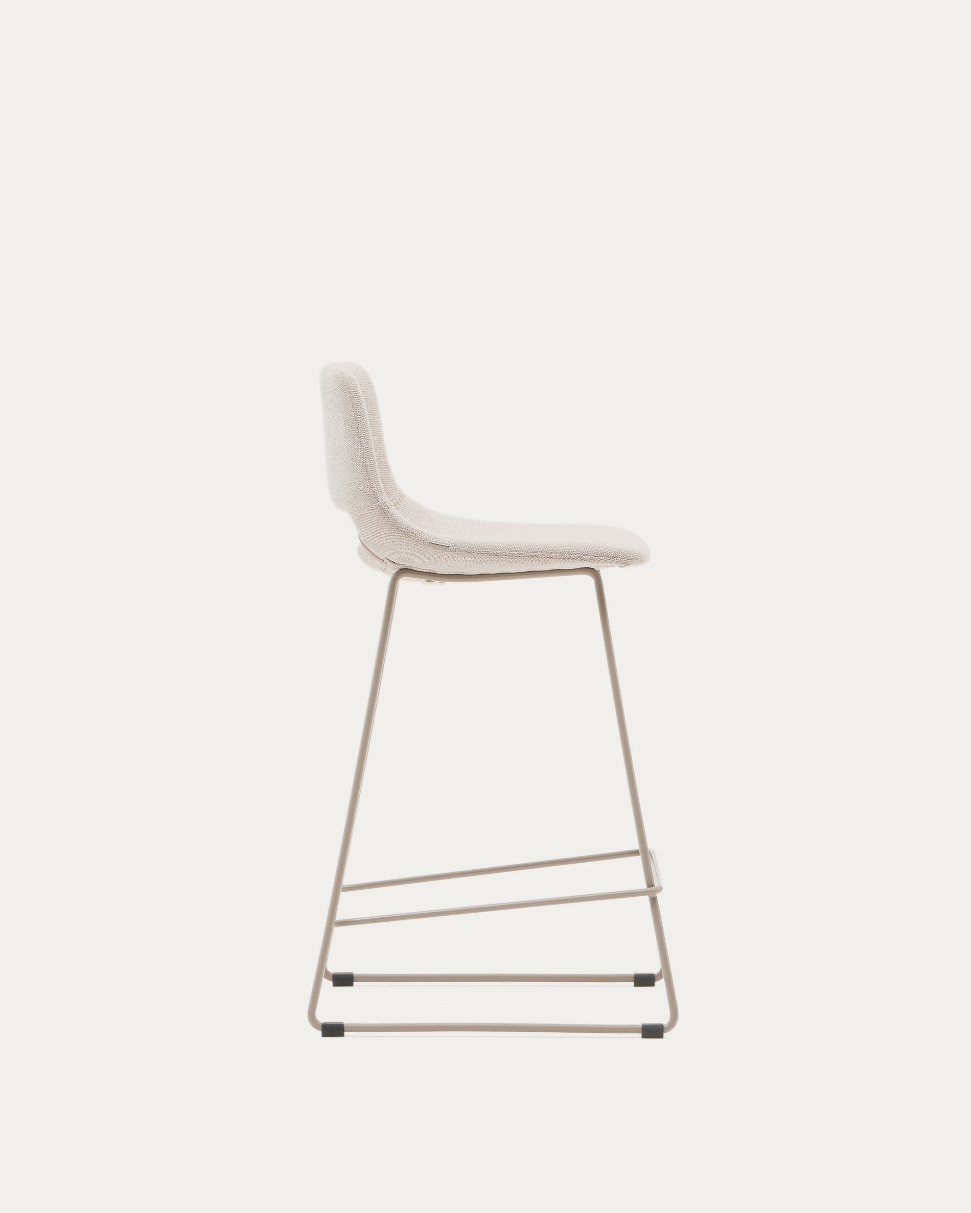 Zahara beige stool with steel in a beige finish, height 65 cm - Product View