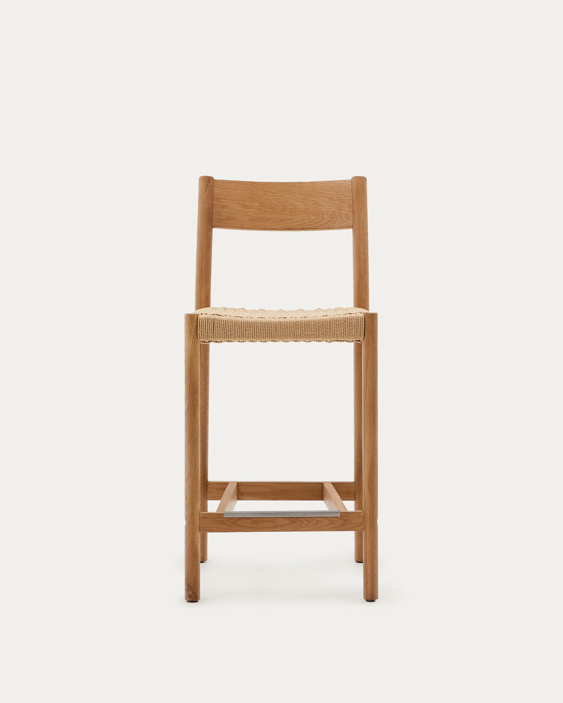 Yalia chair with back, solid oak with natural finish and rope seat, 65 cm 100% FSC