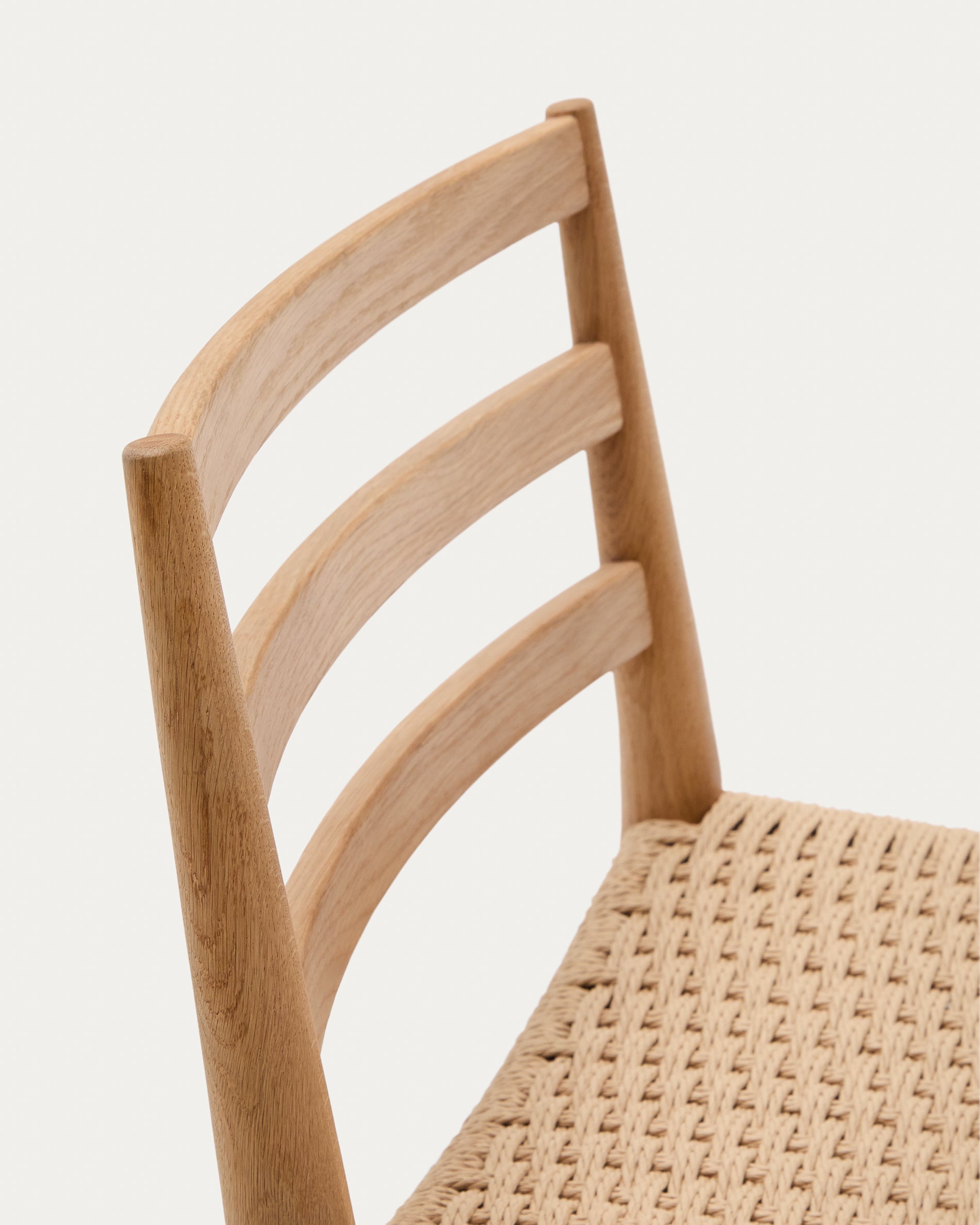 Analy chair with back, solid oak with natural finish and rope seat, 70 cm 100% FSC