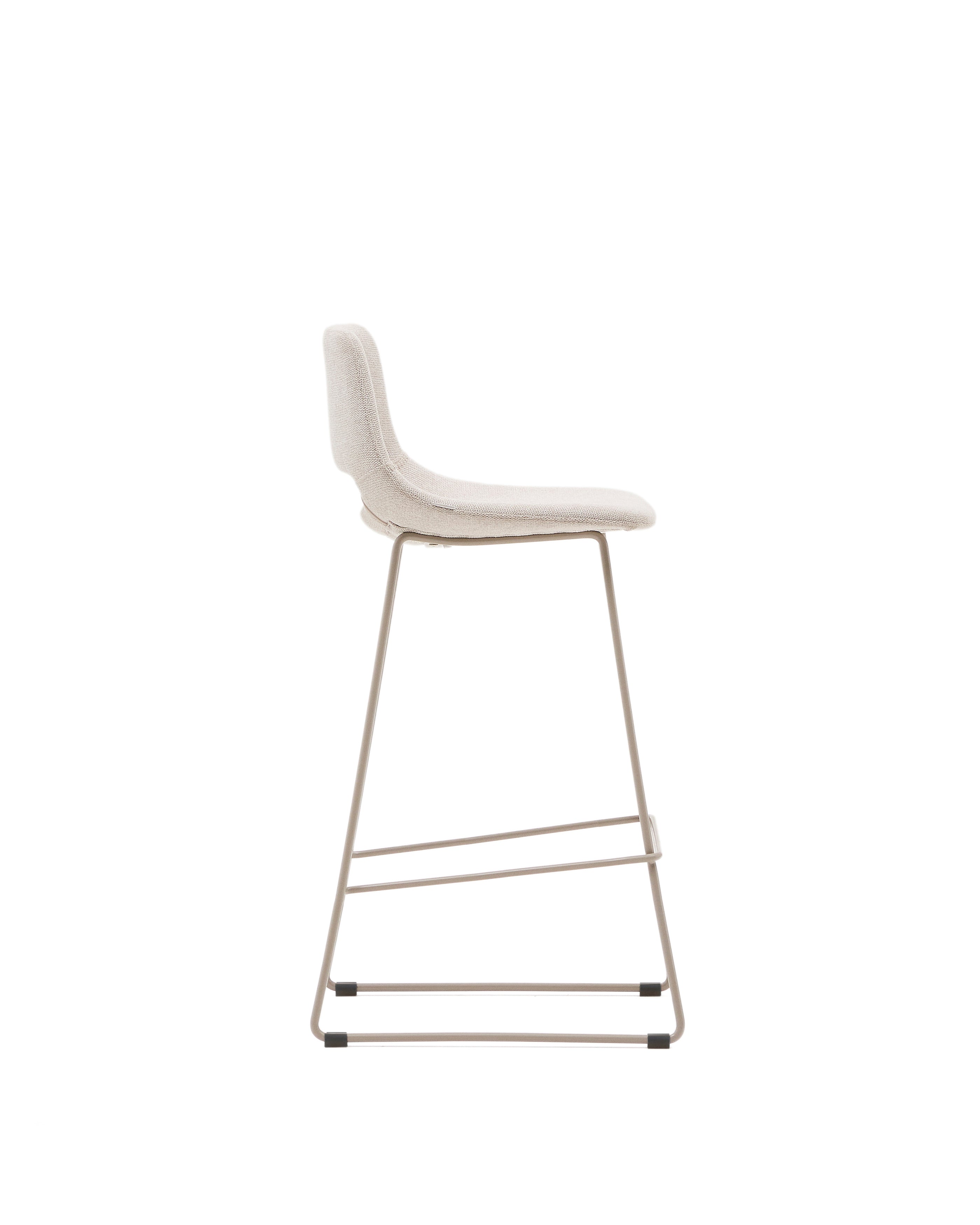 Zahara beige stool with steel in a beige finish, height 76 cm - Product Image