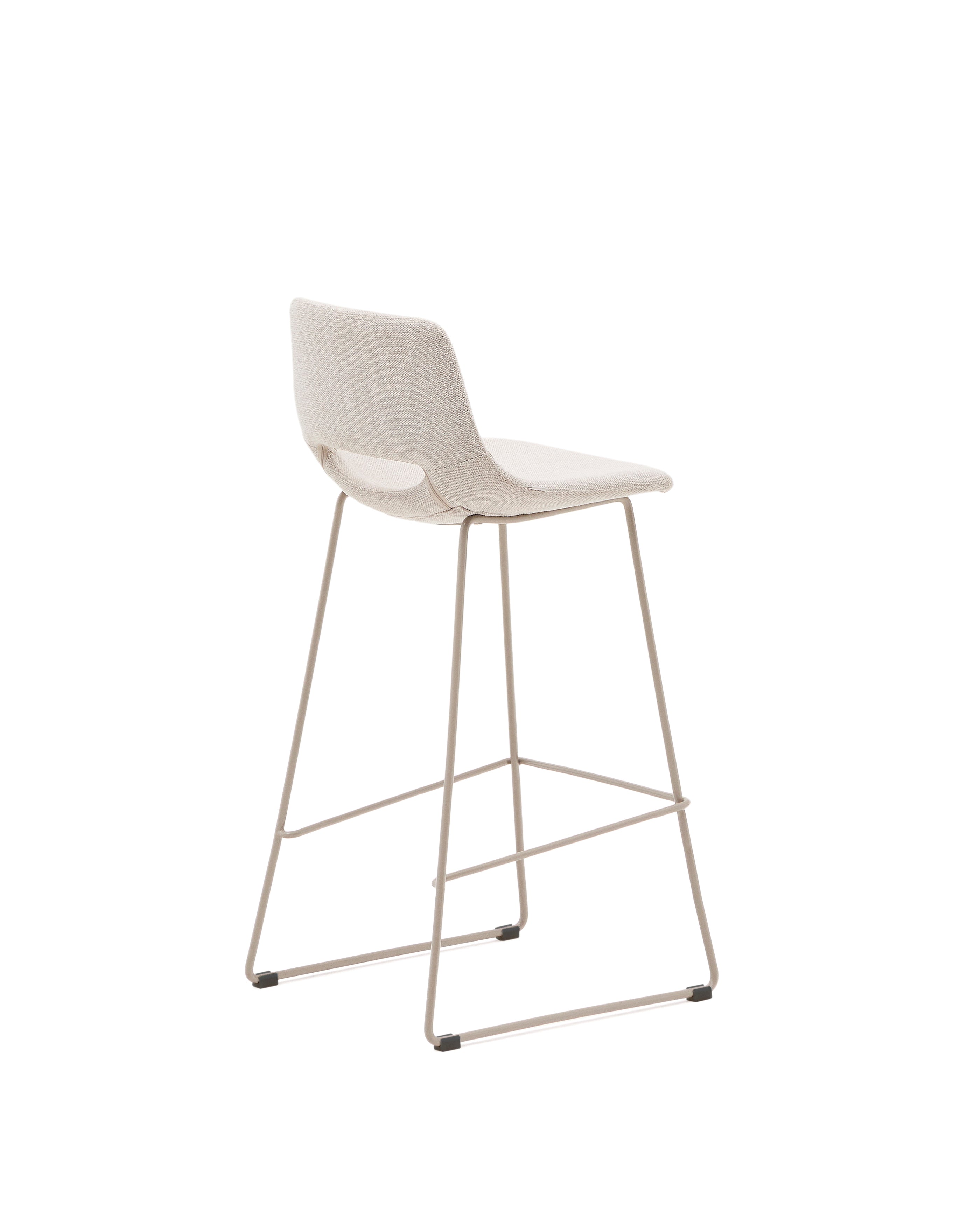 Zahara beige stool with steel in a beige finish, height 76 cm - Product Image