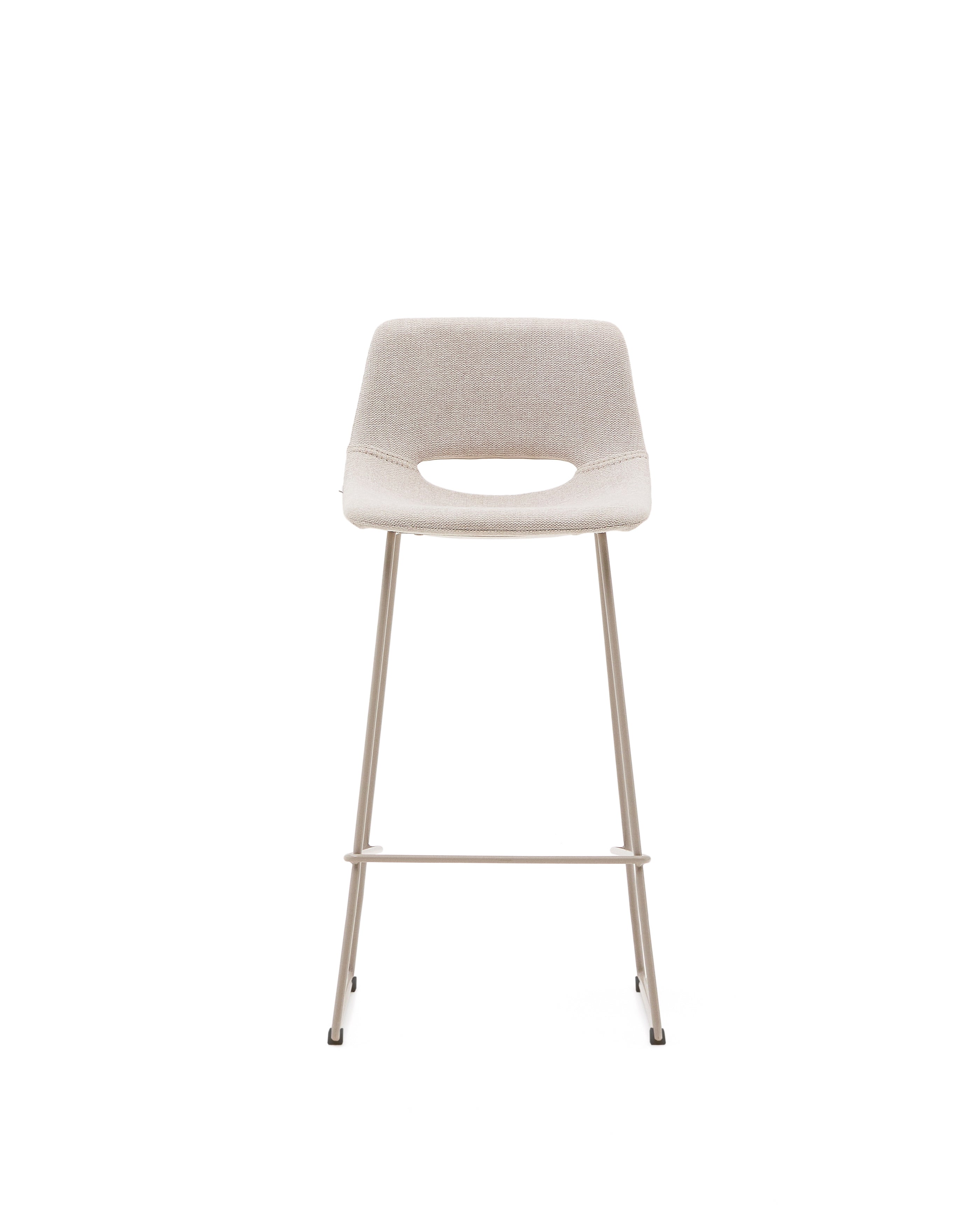 Zahara beige stool with steel in a beige finish, height 76 cm - Product Image
