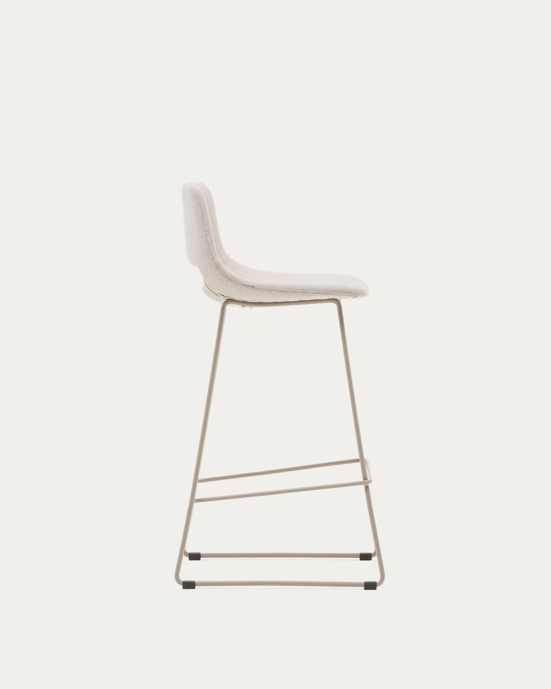 Zahara beige stool with steel in a beige finish, height 76 cm - Product View
