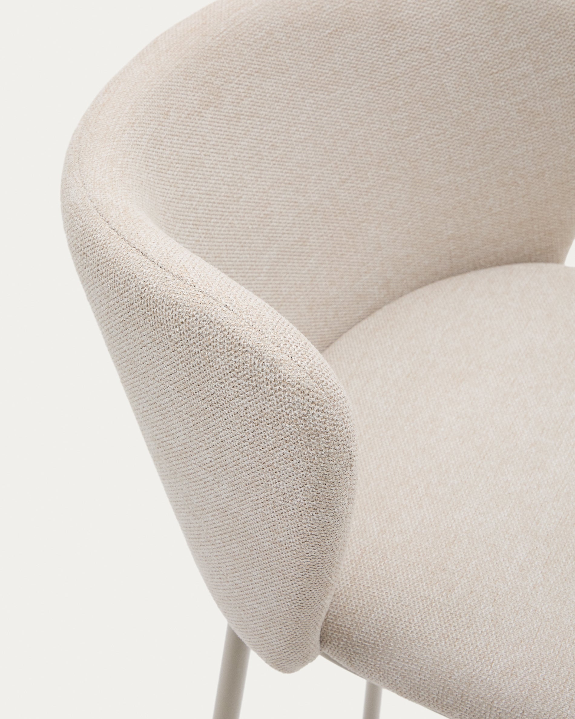 Ciselia stool in beige chenille and beige steel, height 65 cm, FSC Mix Credit - Detail