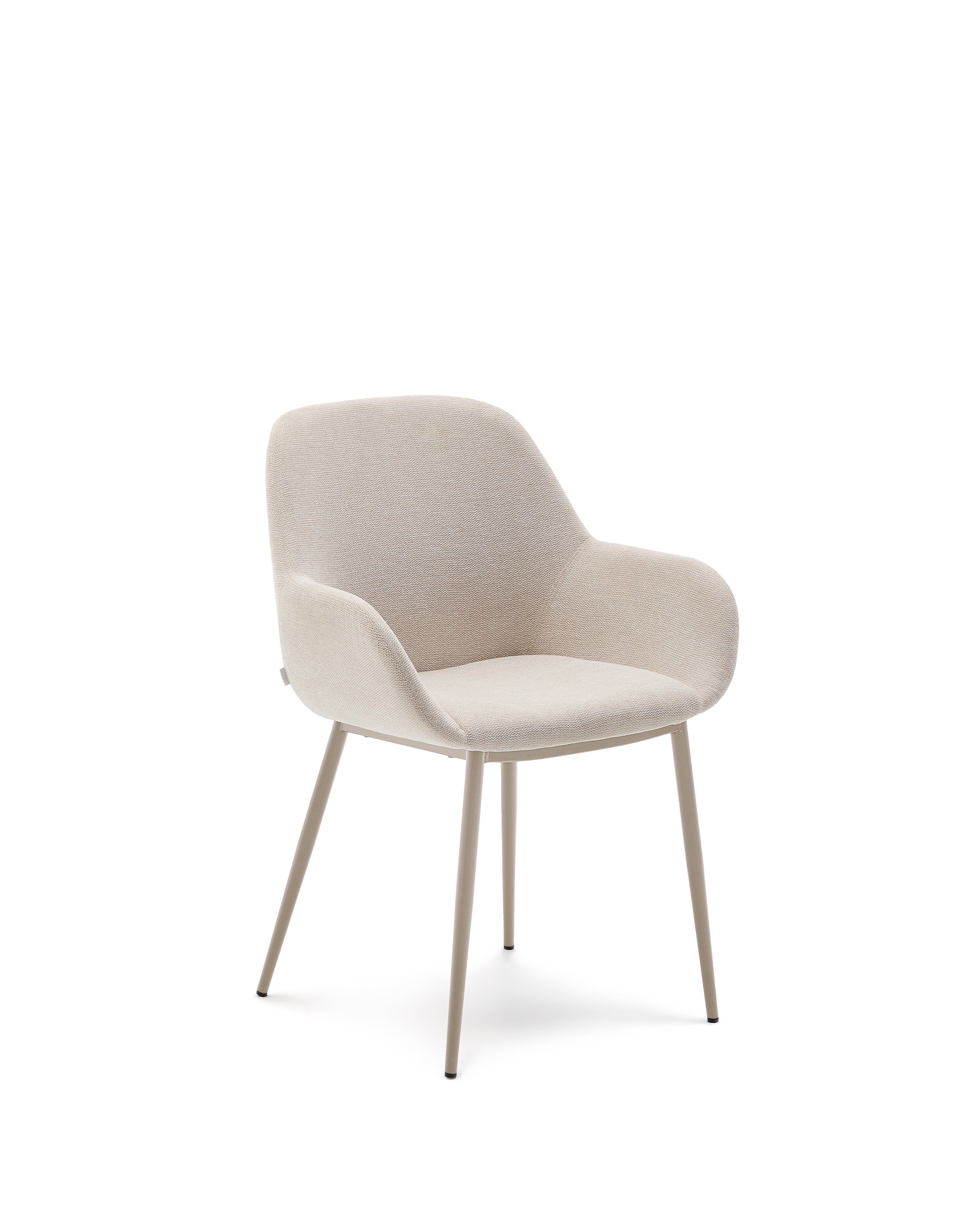 Konna chair in beige and steel legs in a painted beige finish - Product Image