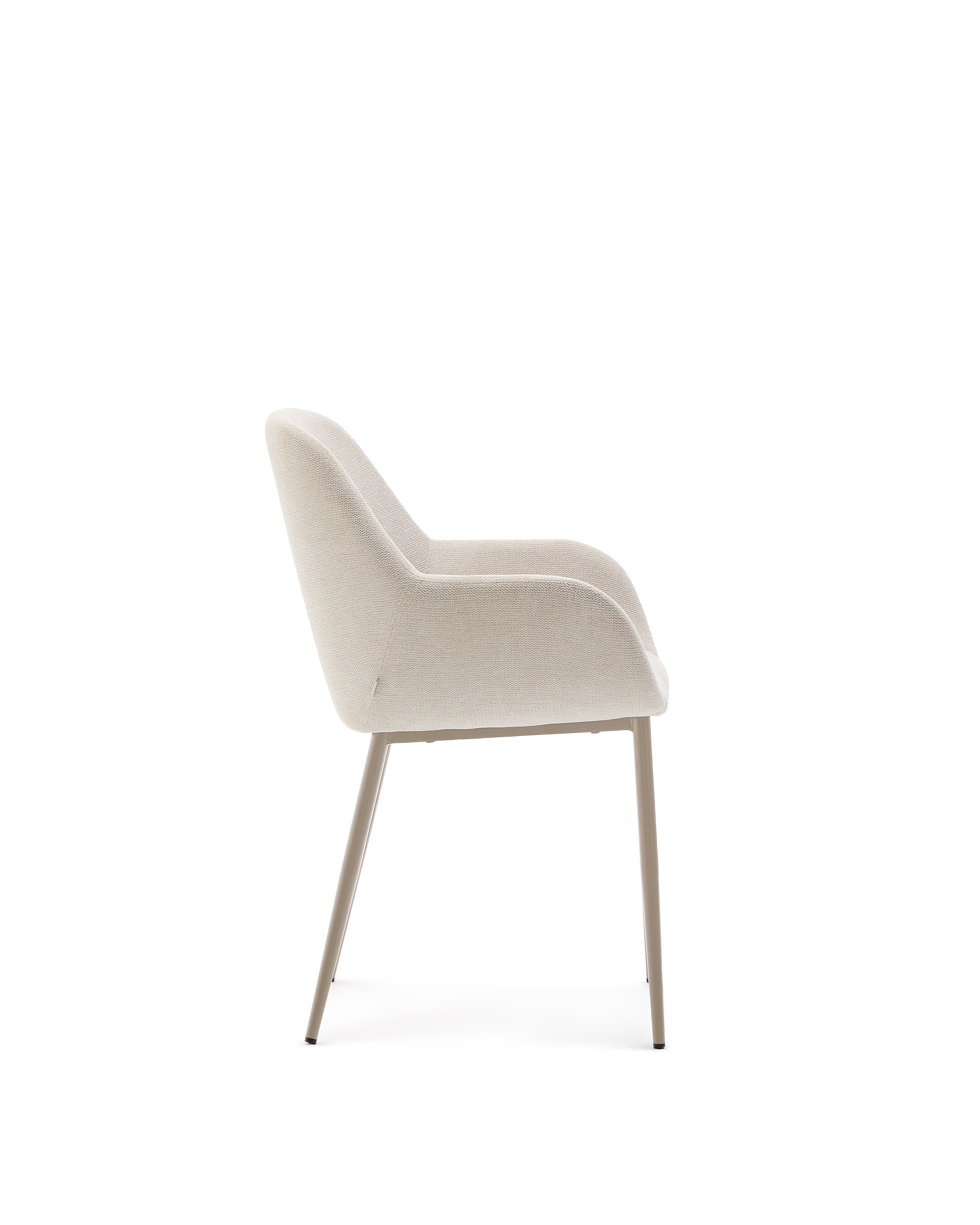 Konna chair in beige and steel legs in a painted beige finish - Product Image