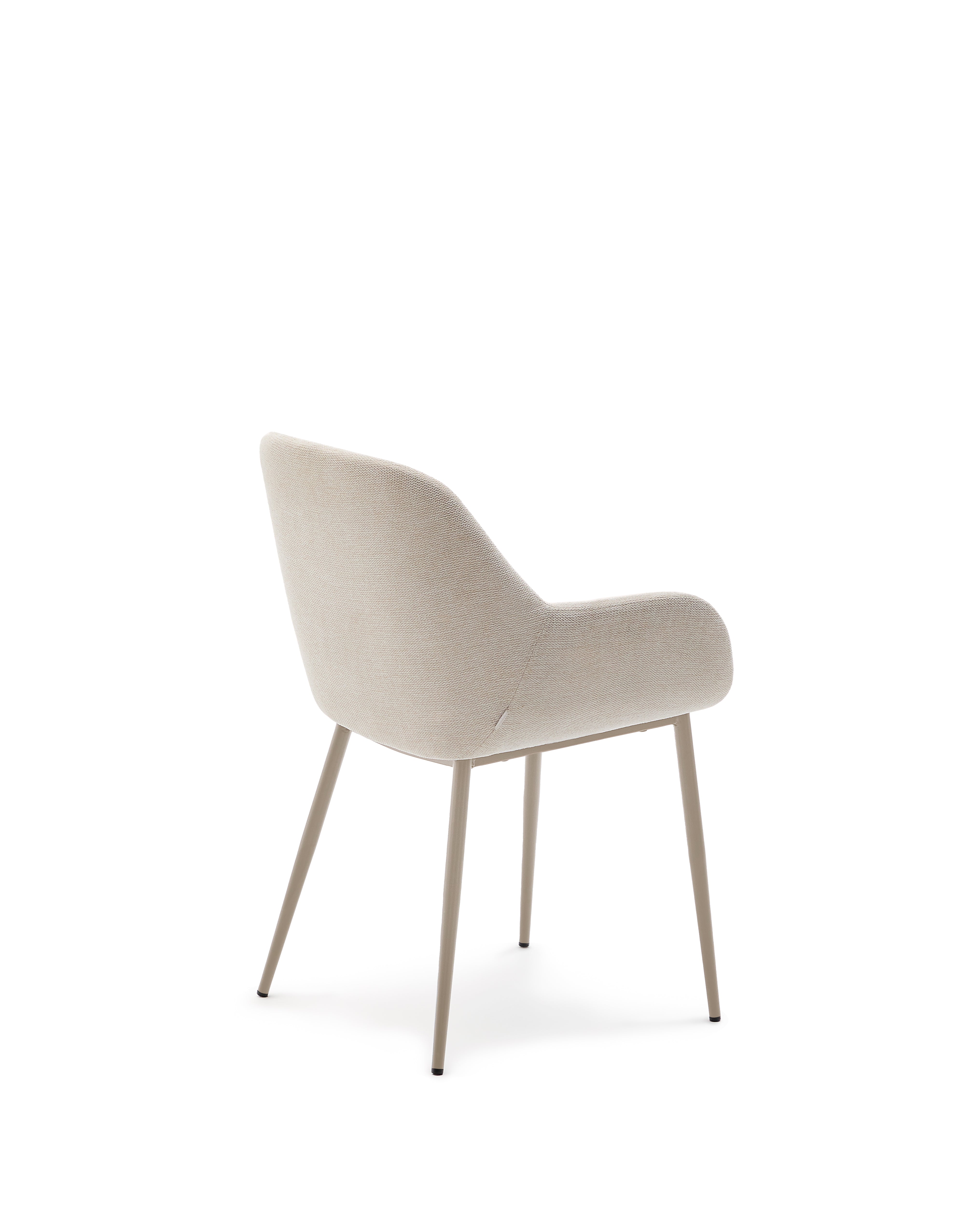 Konna chair in beige and steel legs in a painted beige finish - Product Image