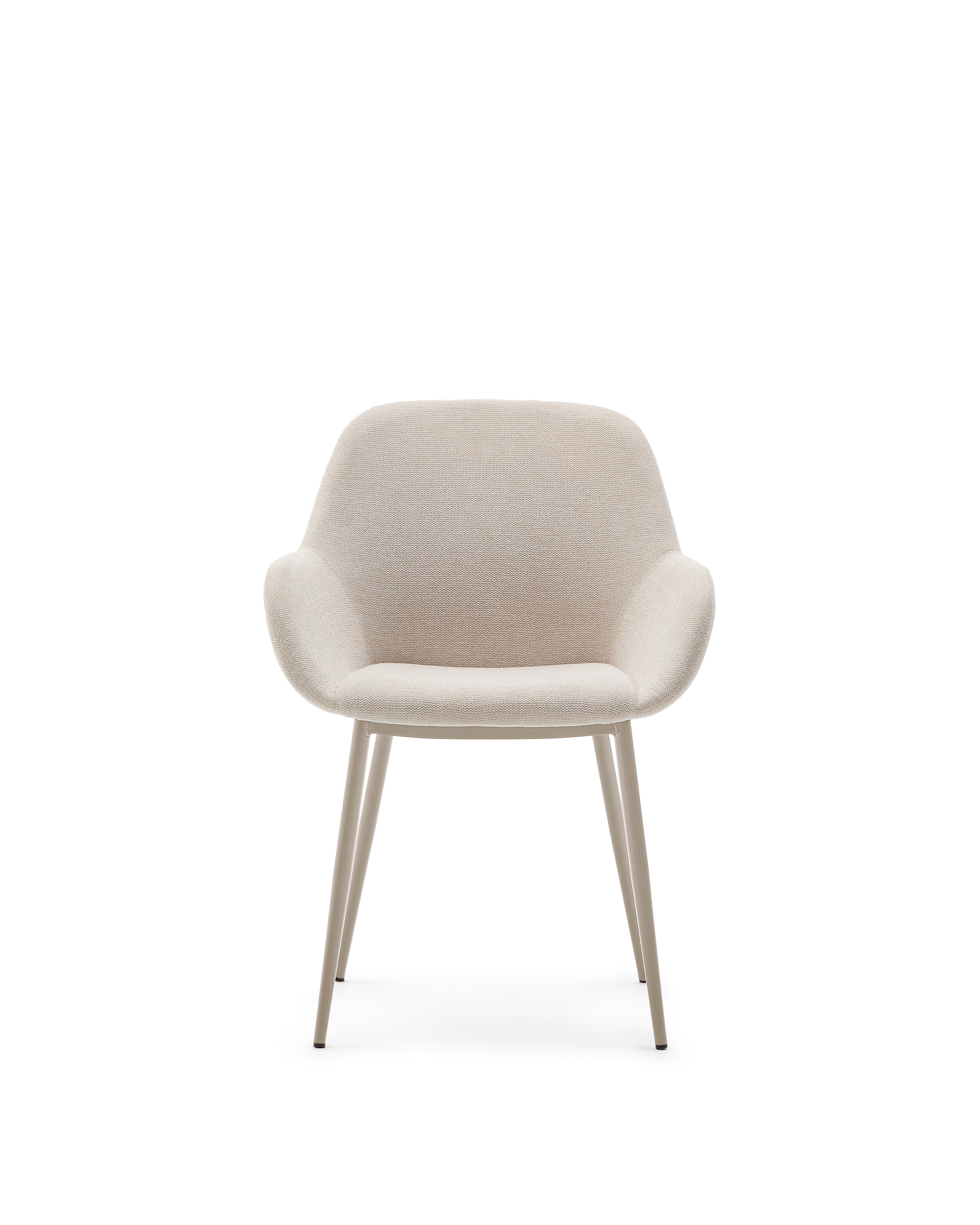 Konna chair in beige and steel legs in a painted beige finish - Product Image