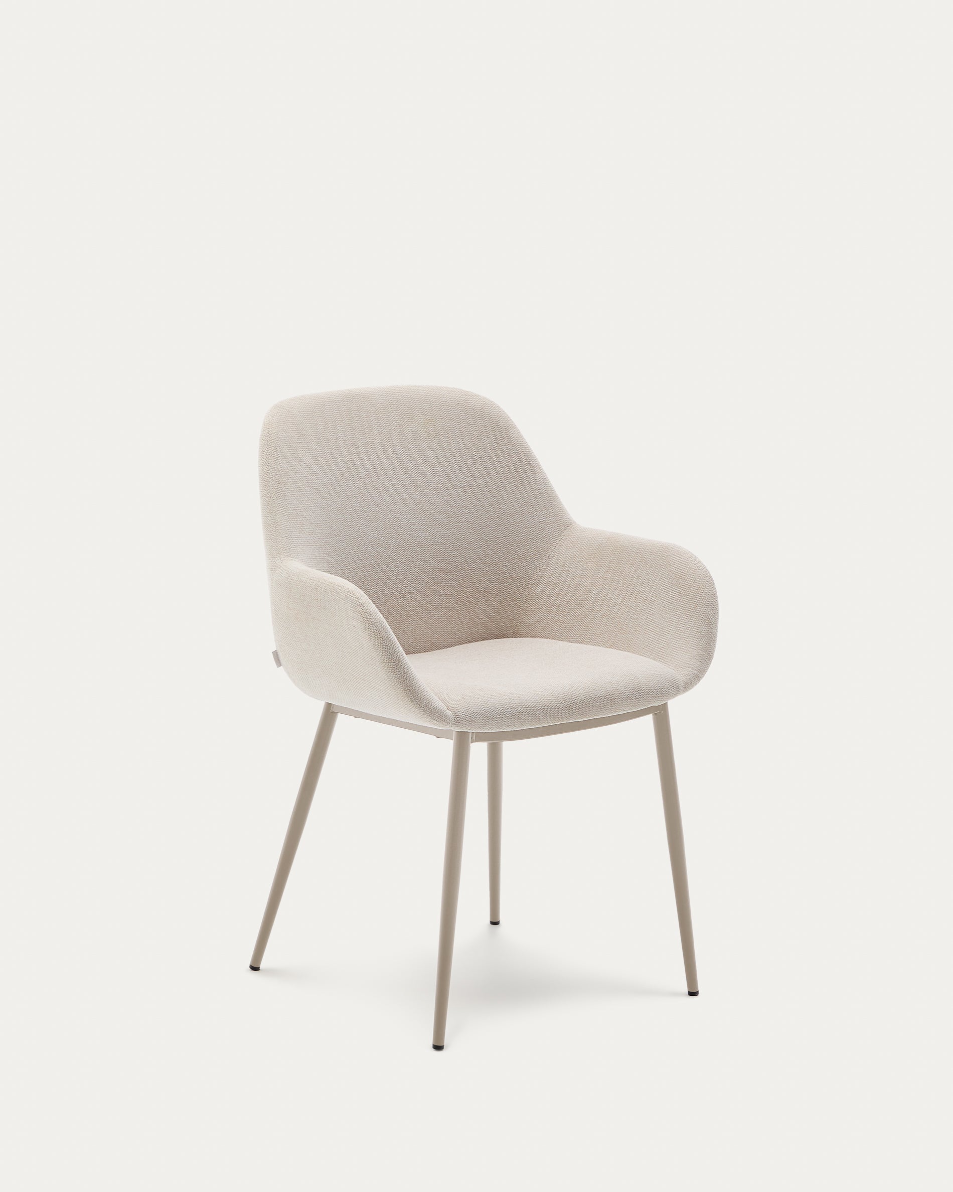 Konna chair in beige and steel legs in a painted beige finish - Product View