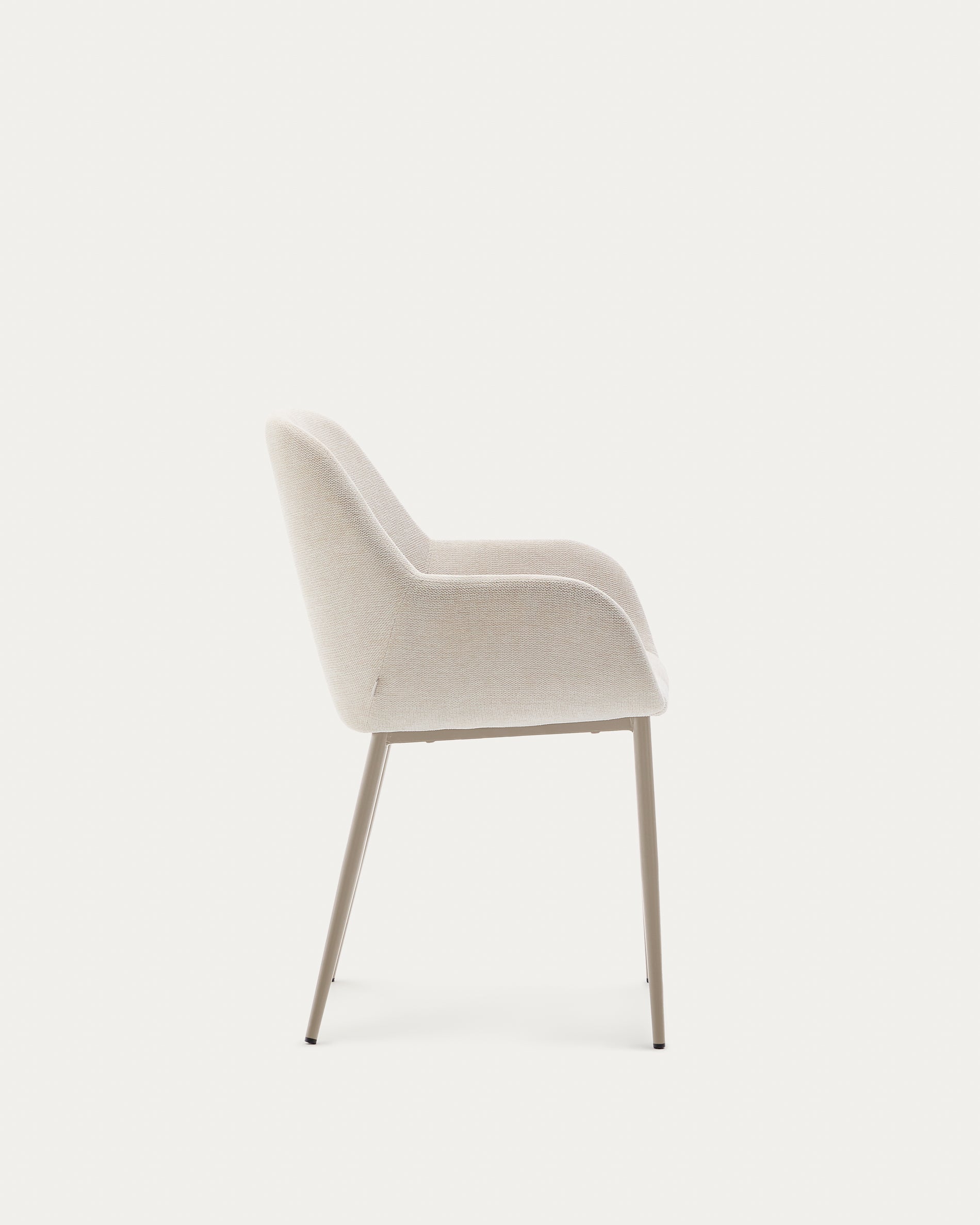 Konna chair in beige and steel legs in a painted beige finish - Product View