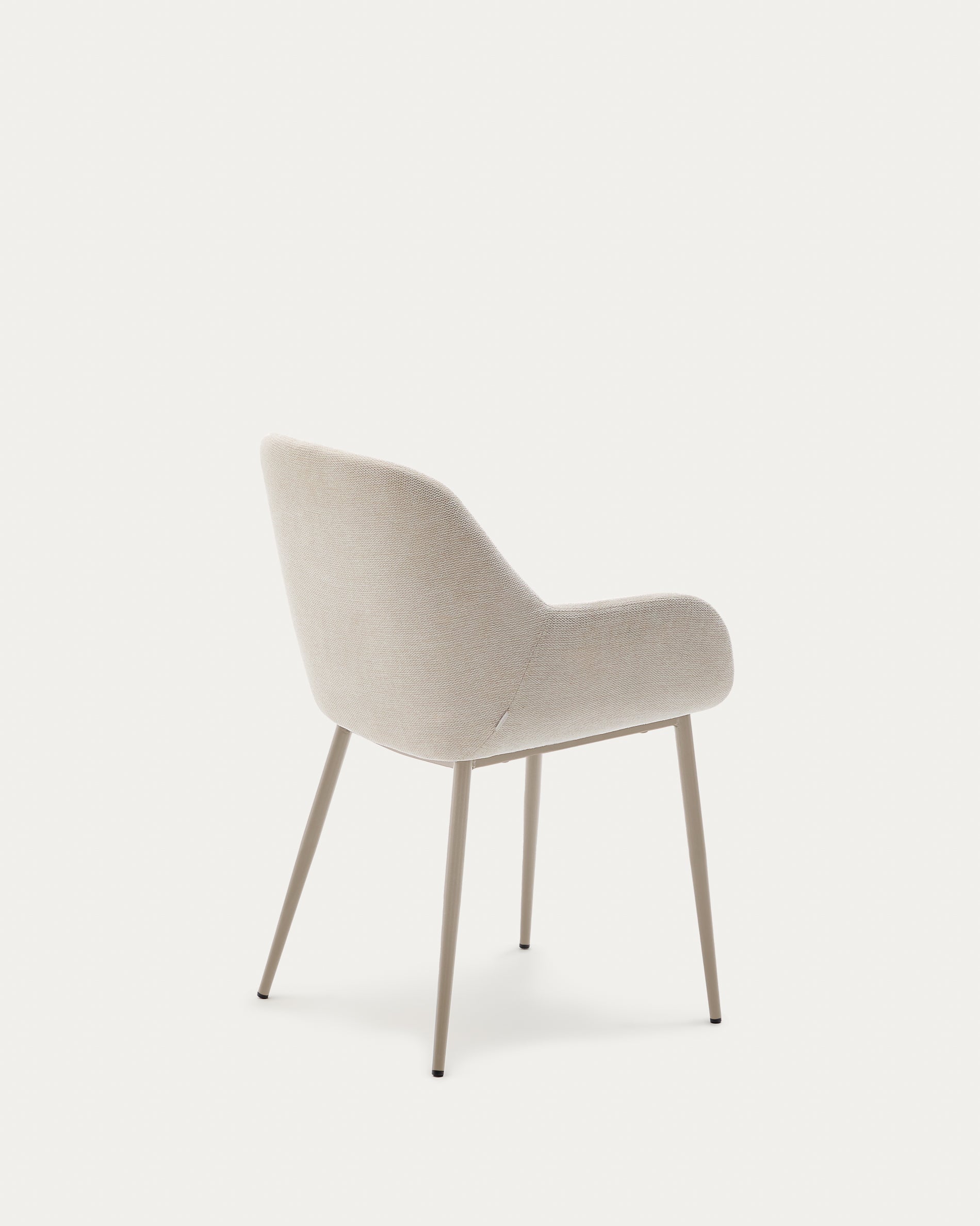Konna chair in beige and steel legs in a painted beige finish - Product View
