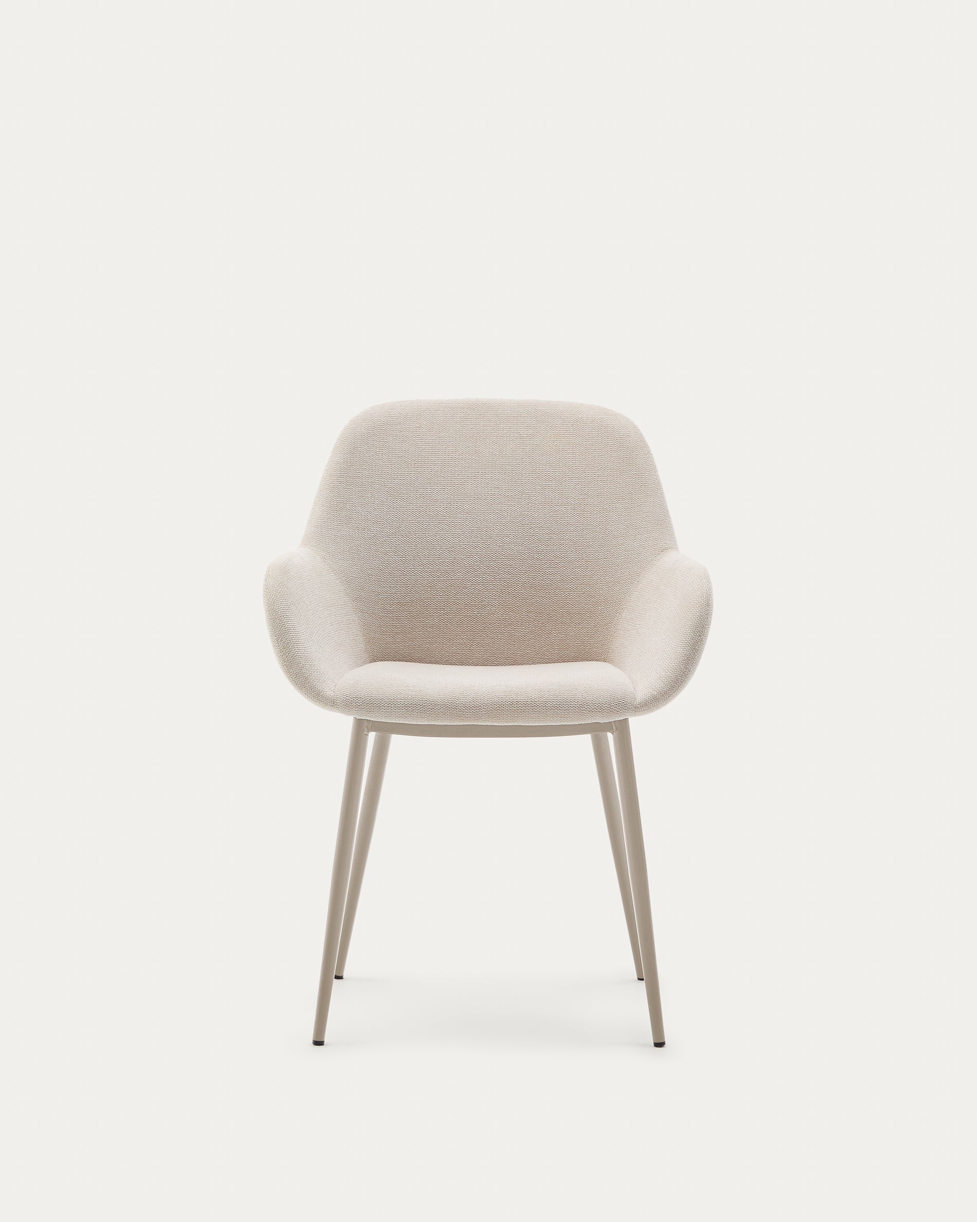 Konna chair in beige and steel legs in a painted beige finish - Product View