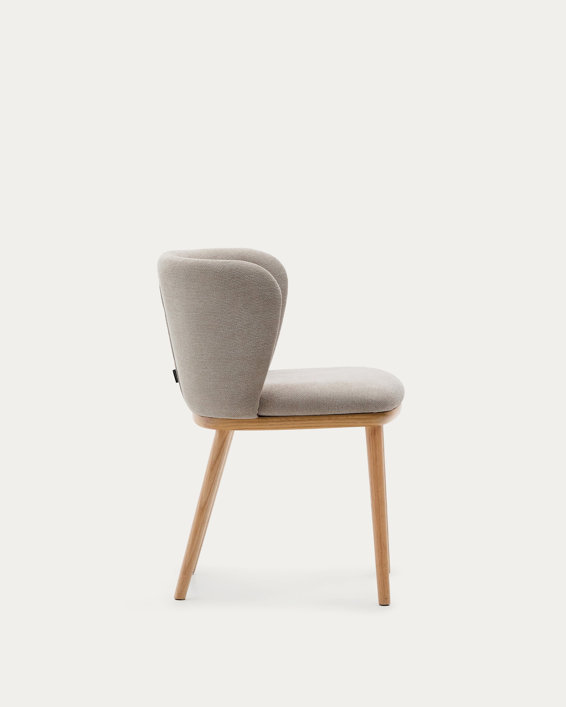 Ciselia chair brown chenille and solid ash wood natural tone finish FSC Mix Credit - Product View