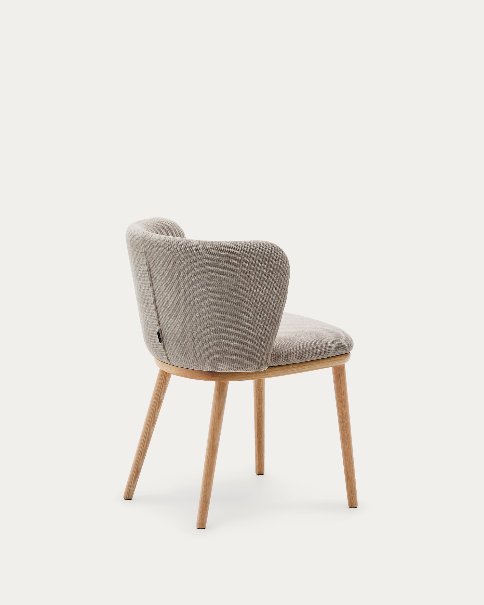 Ciselia chair brown chenille and solid ash wood natural tone finish FSC Mix Credit - Product View
