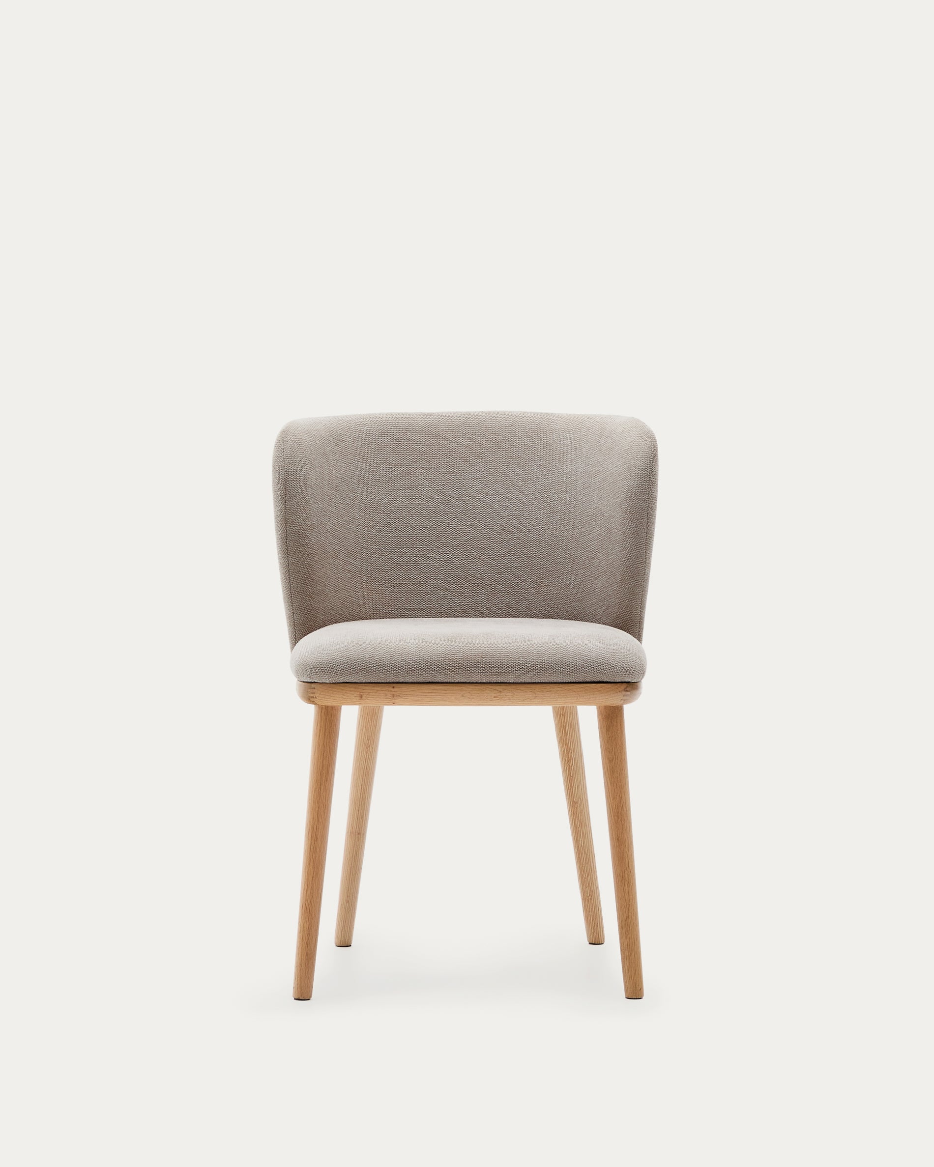 Ciselia chair brown chenille and solid ash wood natural tone finish FSC Mix Credit - Product View