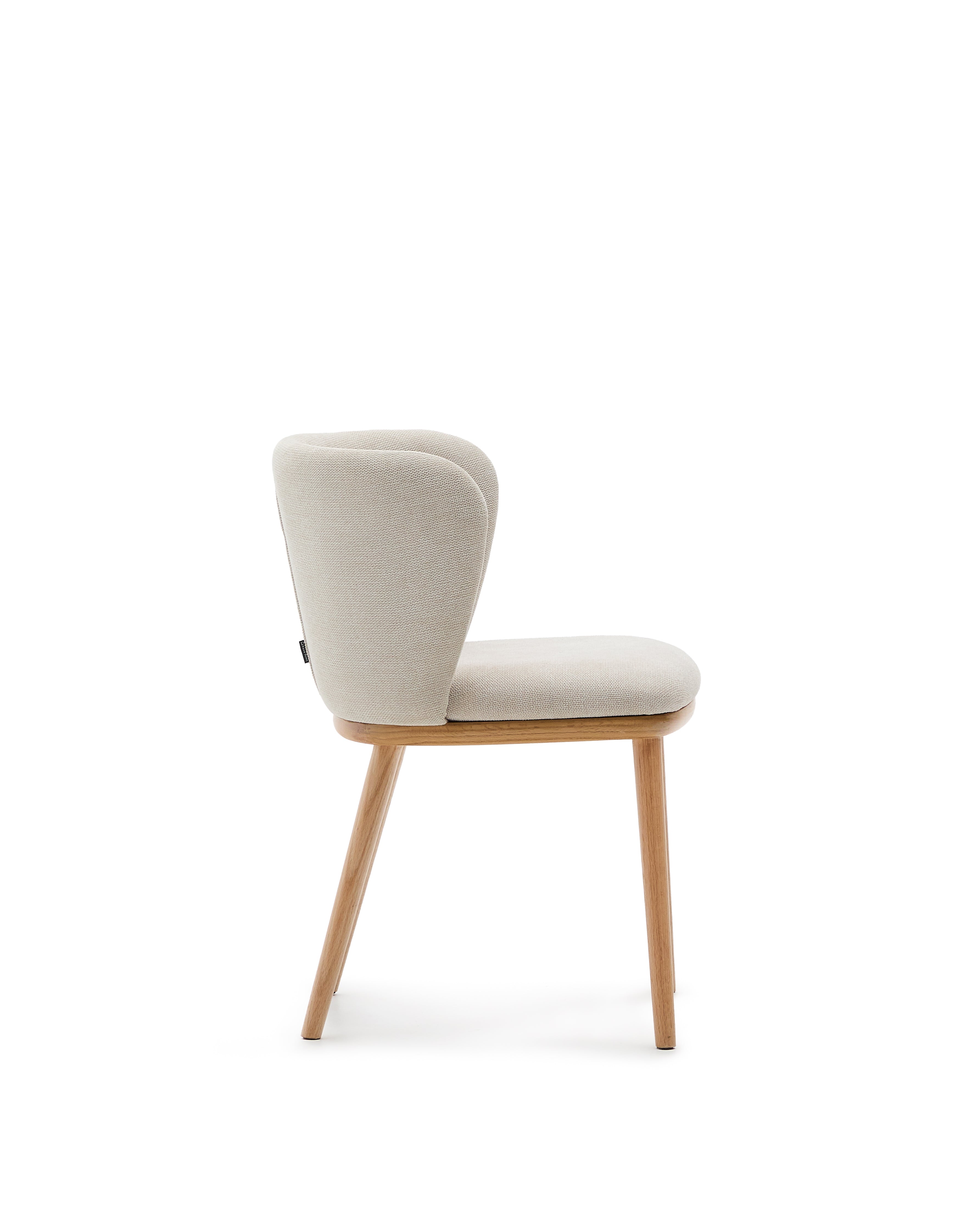 Ciselia chair beige chenille and solid ash wood natural tone finish FSC Mix Credit - Product Image
