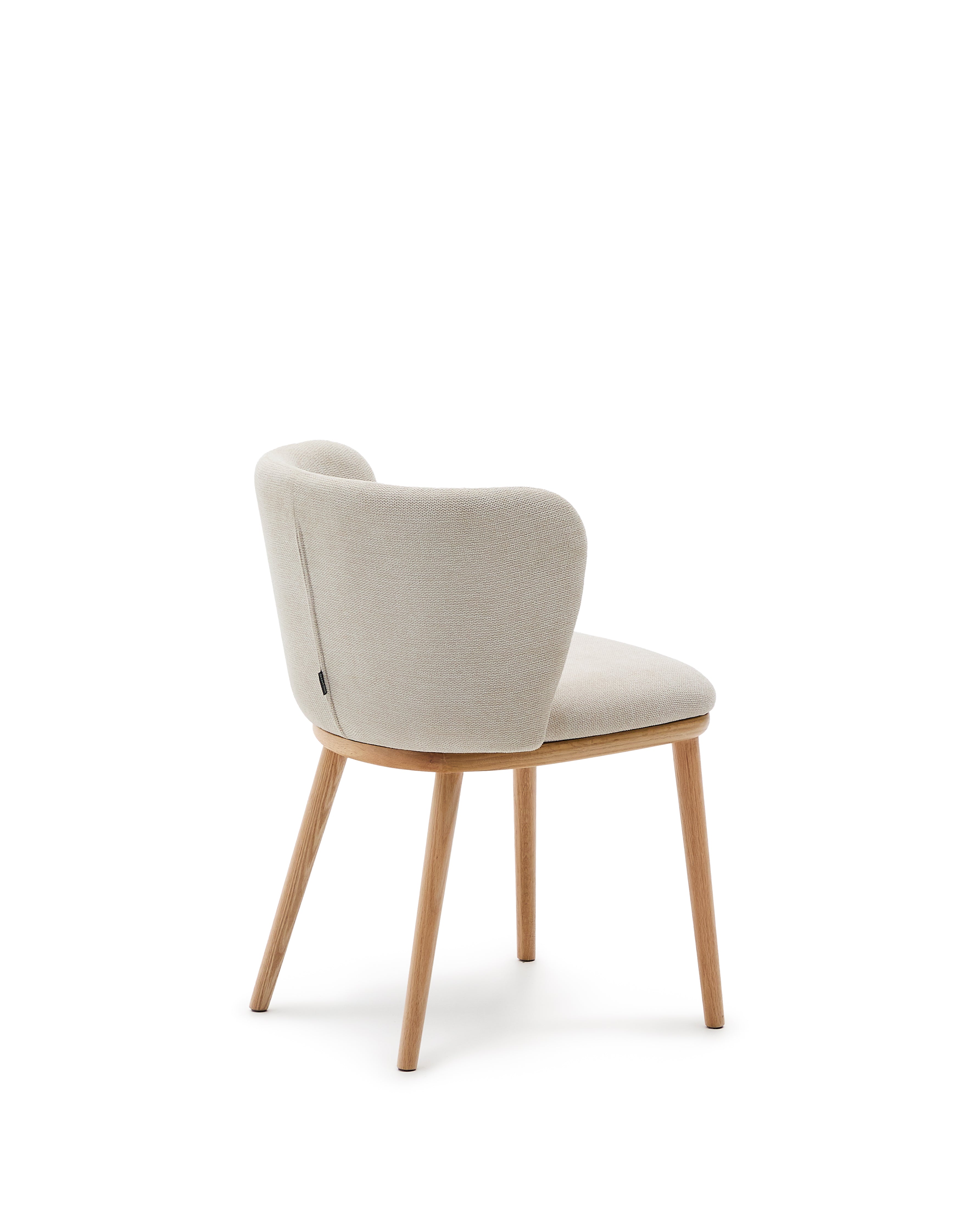 Ciselia chair beige chenille and solid ash wood natural tone finish FSC Mix Credit - Product Image