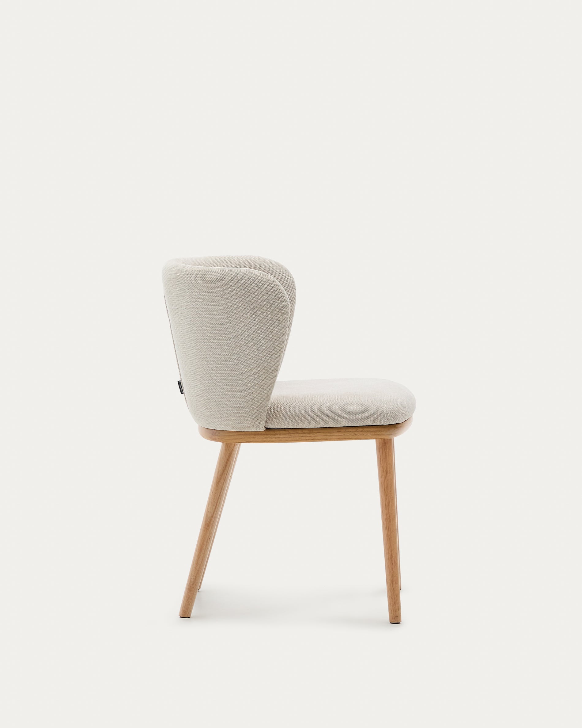 Ciselia chair beige chenille and solid ash wood natural tone finish FSC Mix Credit - Product View