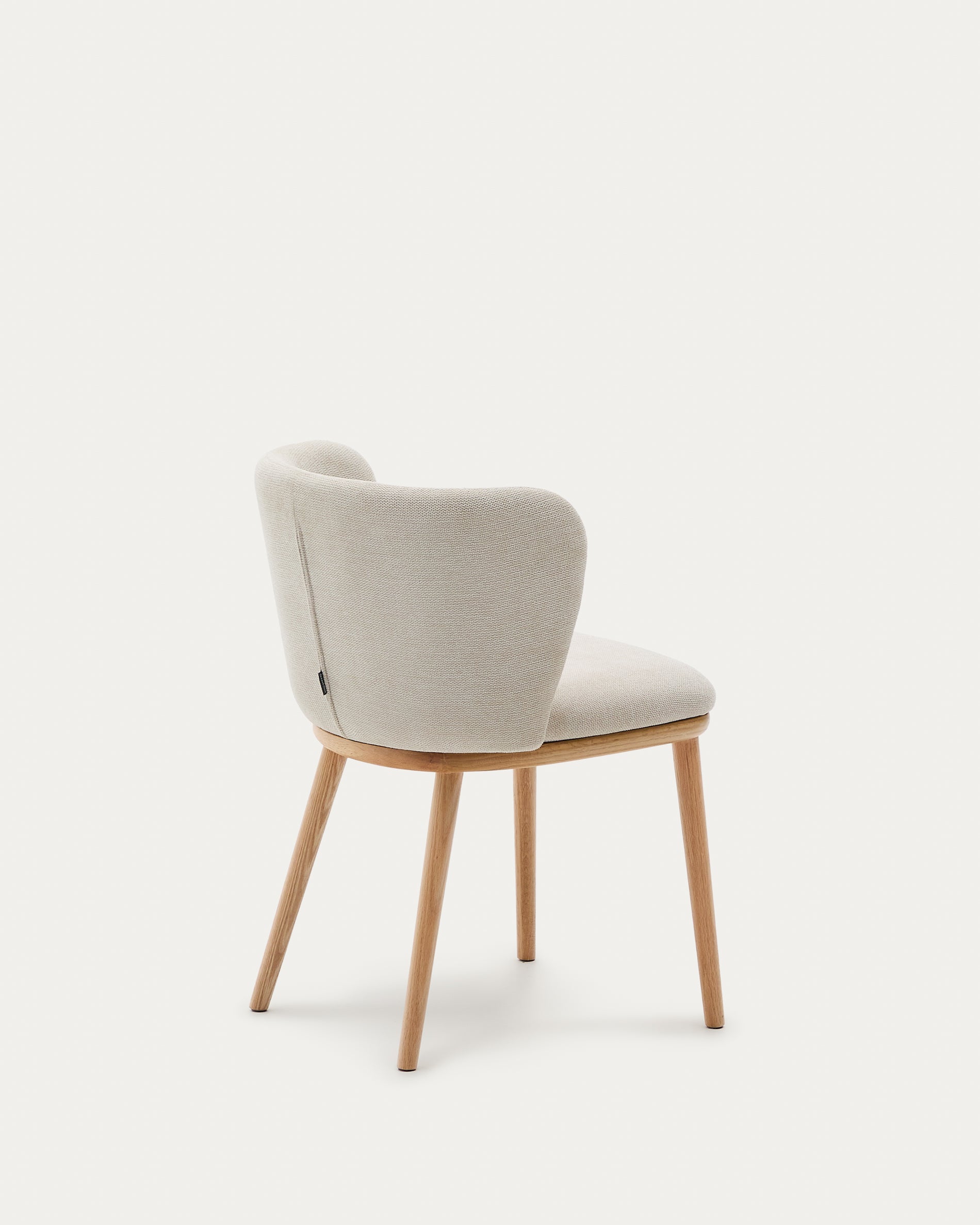 Ciselia chair beige chenille and solid ash wood natural tone finish FSC Mix Credit - Product View