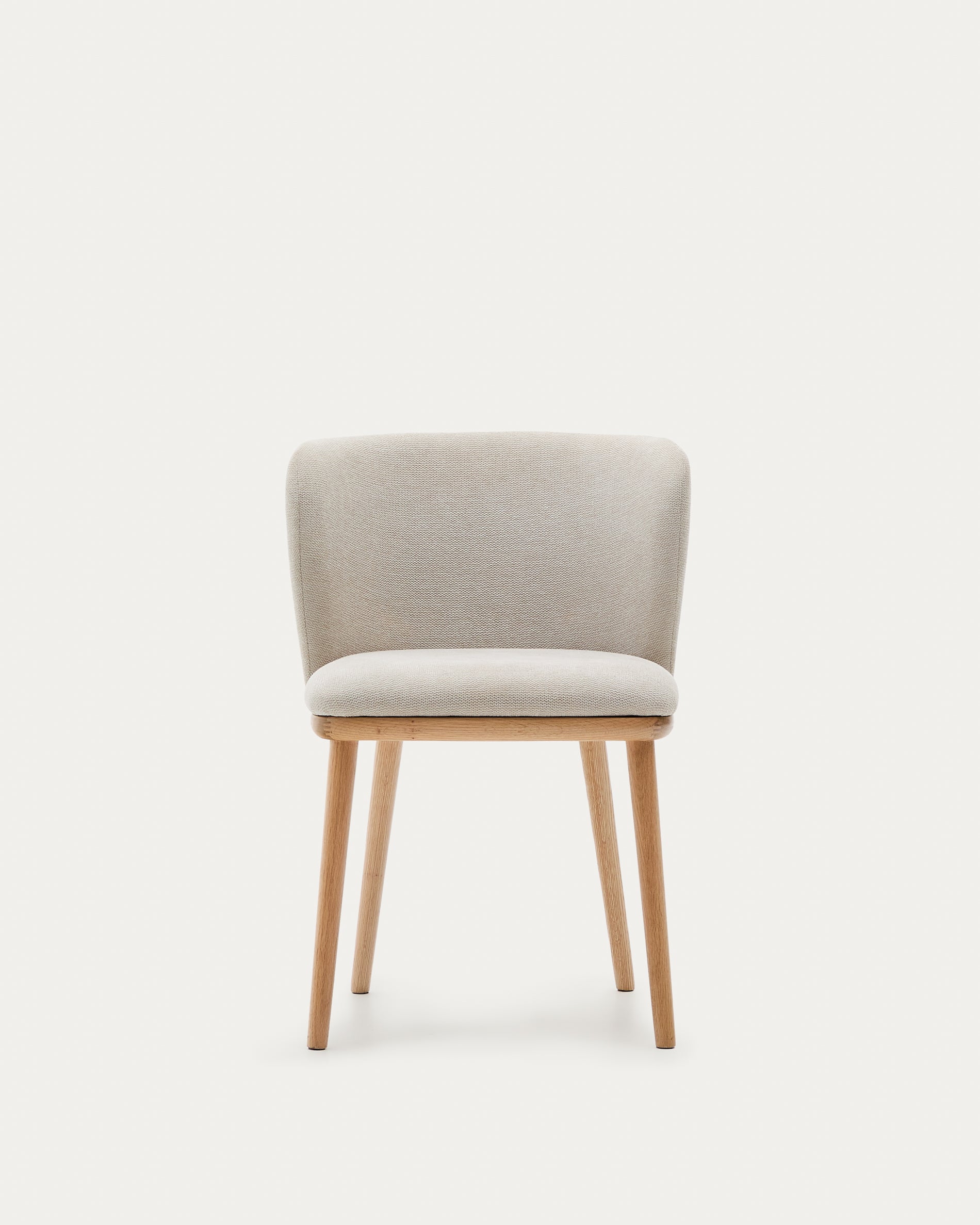 Ciselia chair beige chenille and solid ash wood natural tone finish FSC Mix Credit - Product View