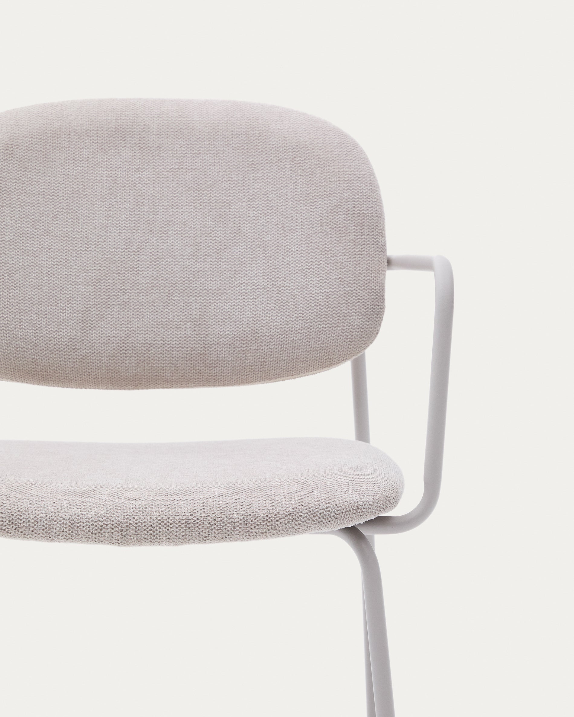 Meli chair in beige chenille with beige metal structure FSC Mix Credit - Detail