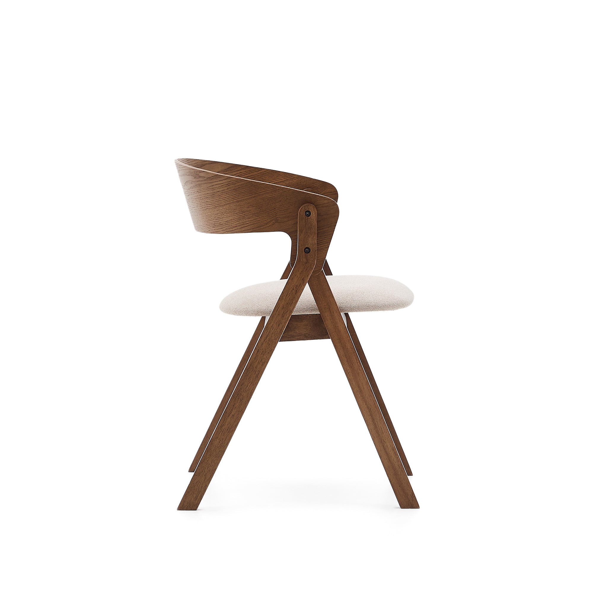 Godia chair in ash veneer with a wenge finish and beige chenille - Product Image