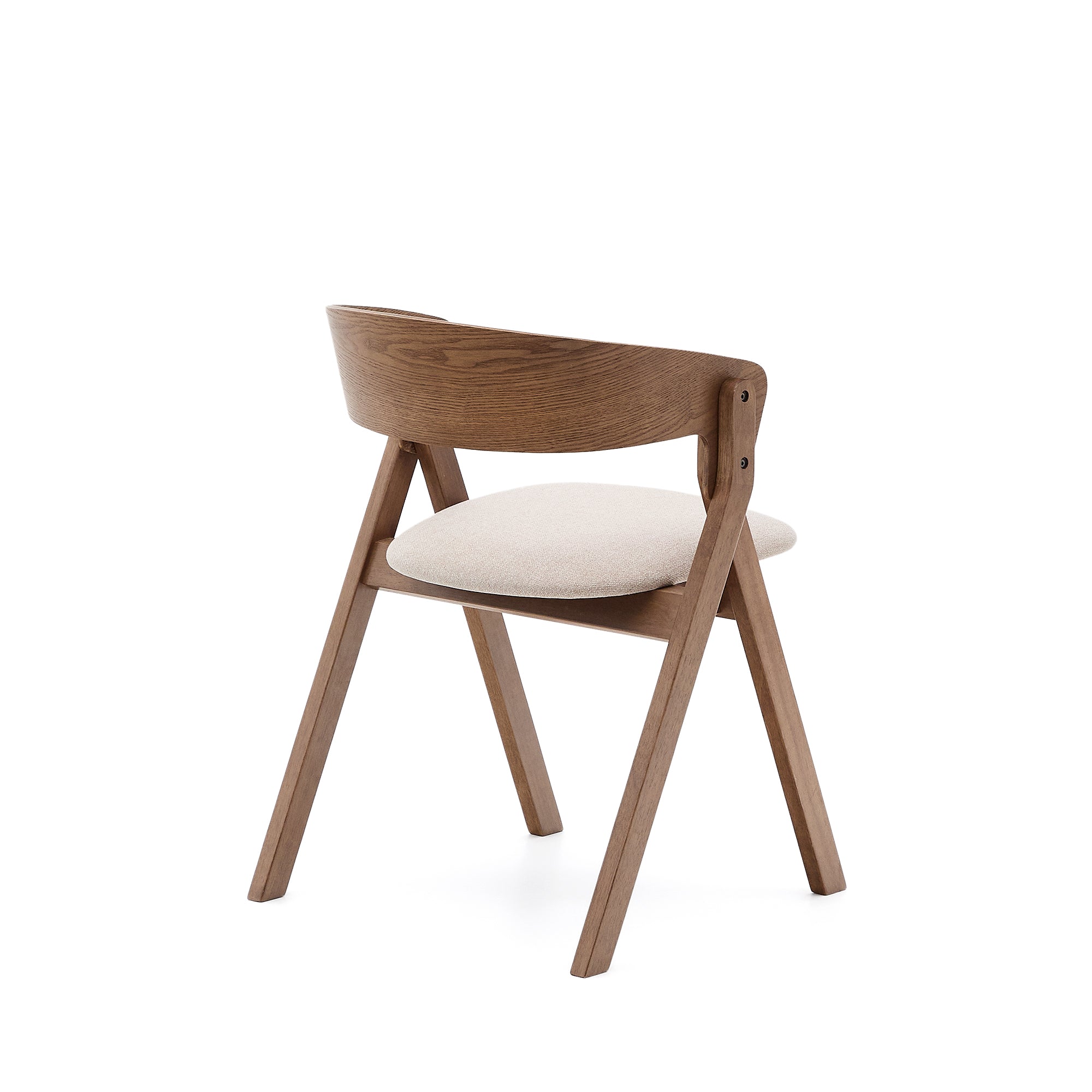Godia chair in ash veneer with a wenge finish and beige chenille - Product Image