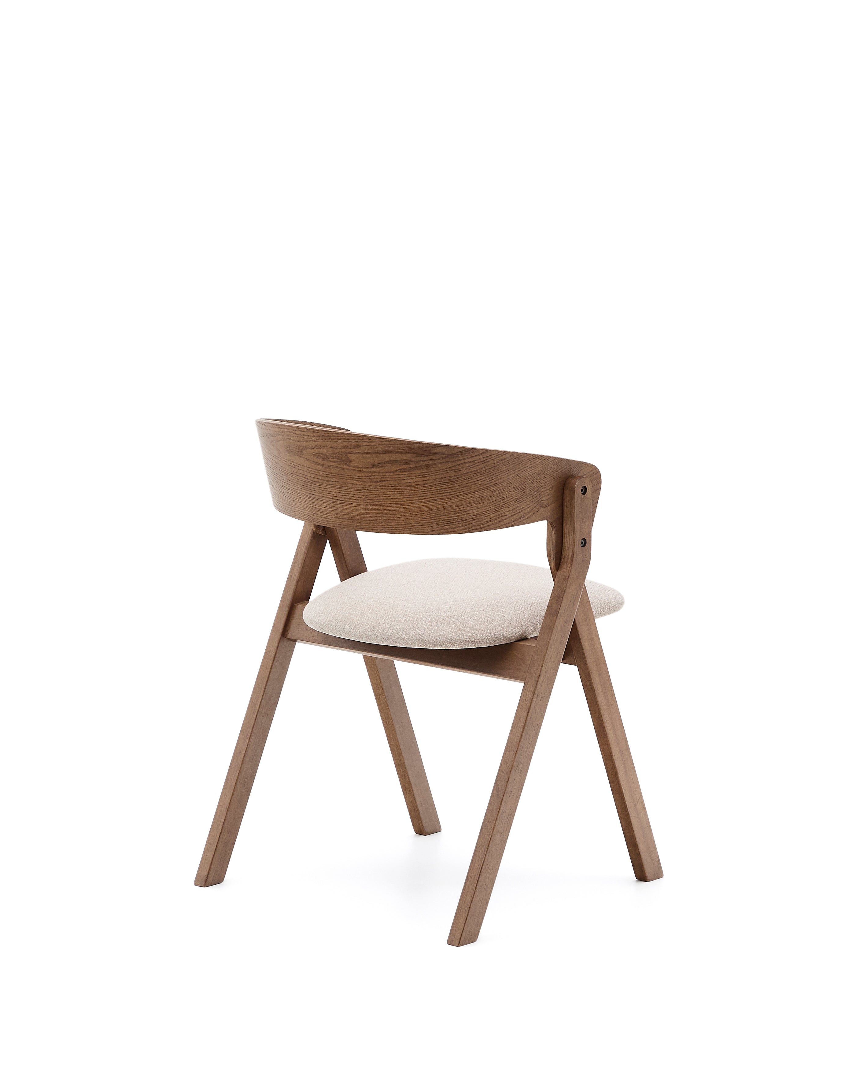 Godia chair in ash veneer with a wenge finish and beige chenille - Product Image