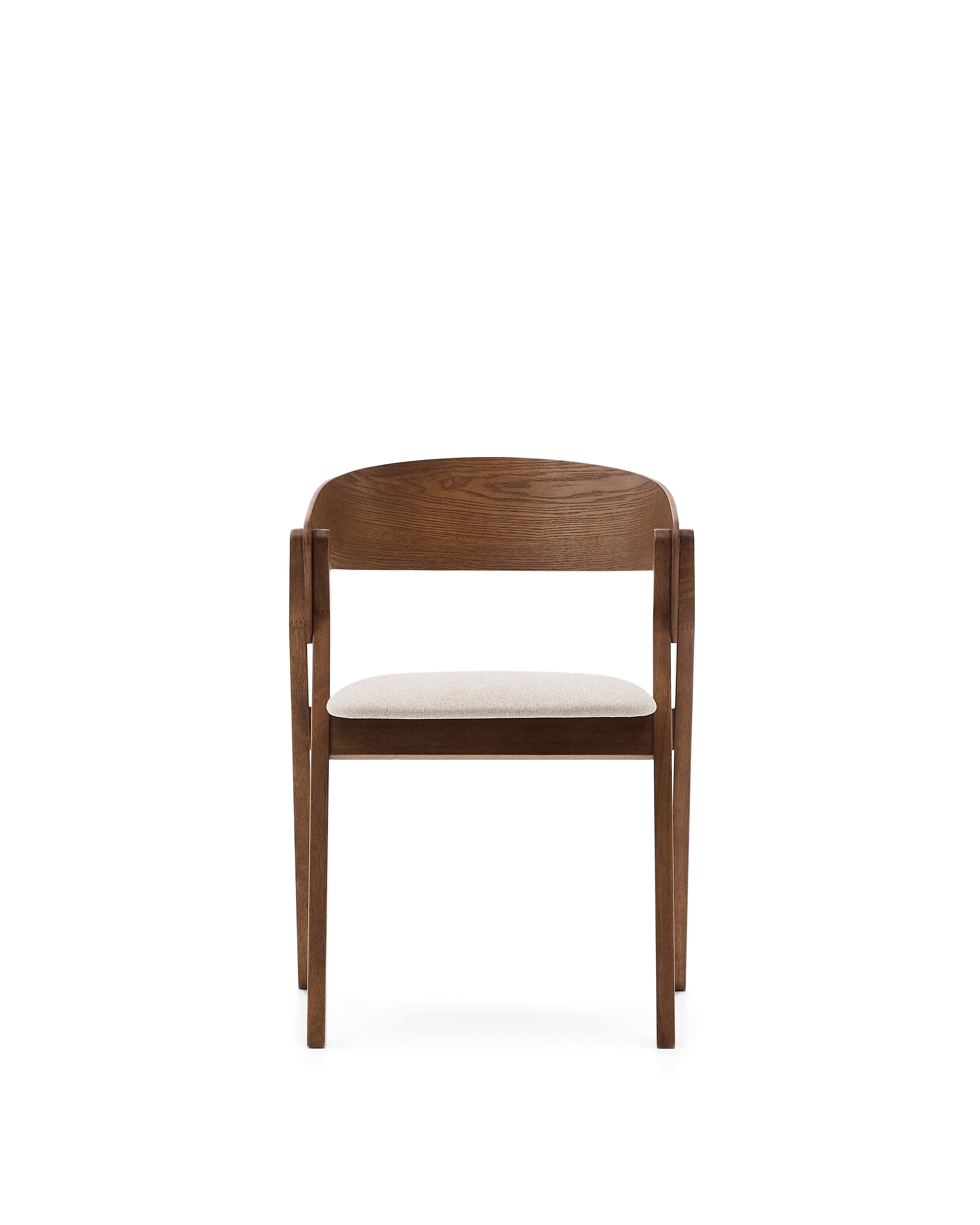 Godia chair in ash veneer with a wenge finish and beige chenille - Product Image